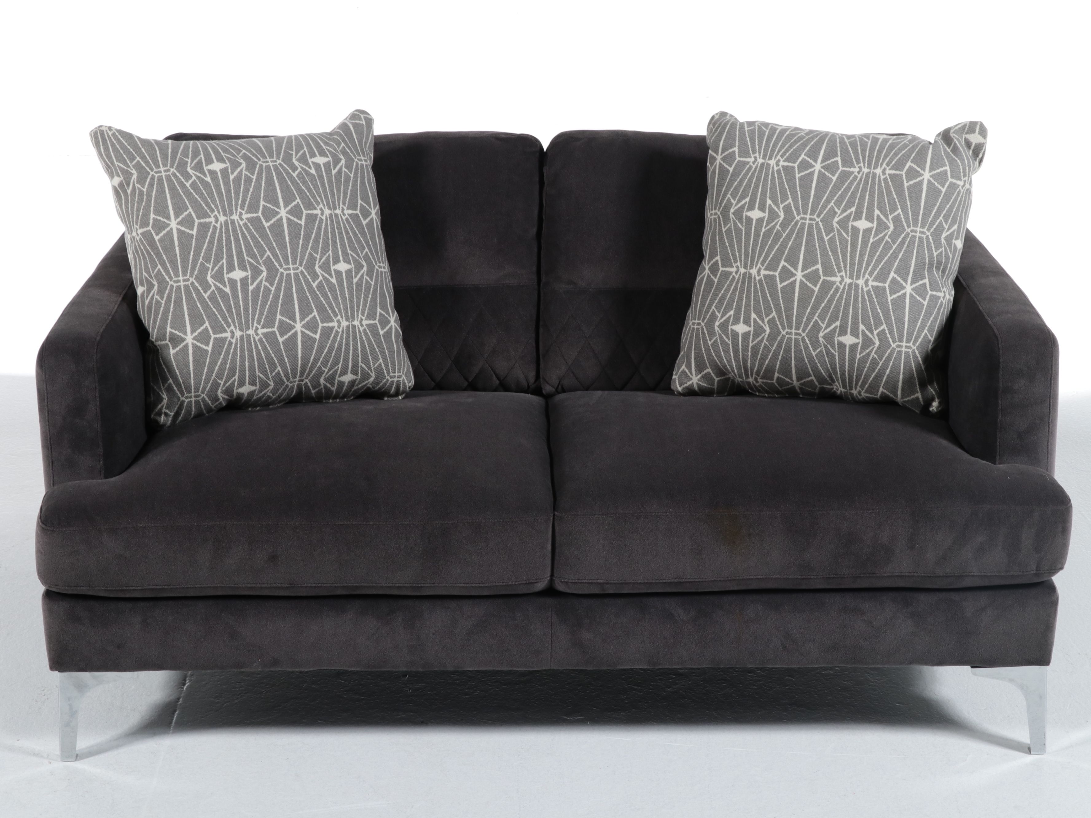 Natuzzi Contemporary Velvet Loveseat