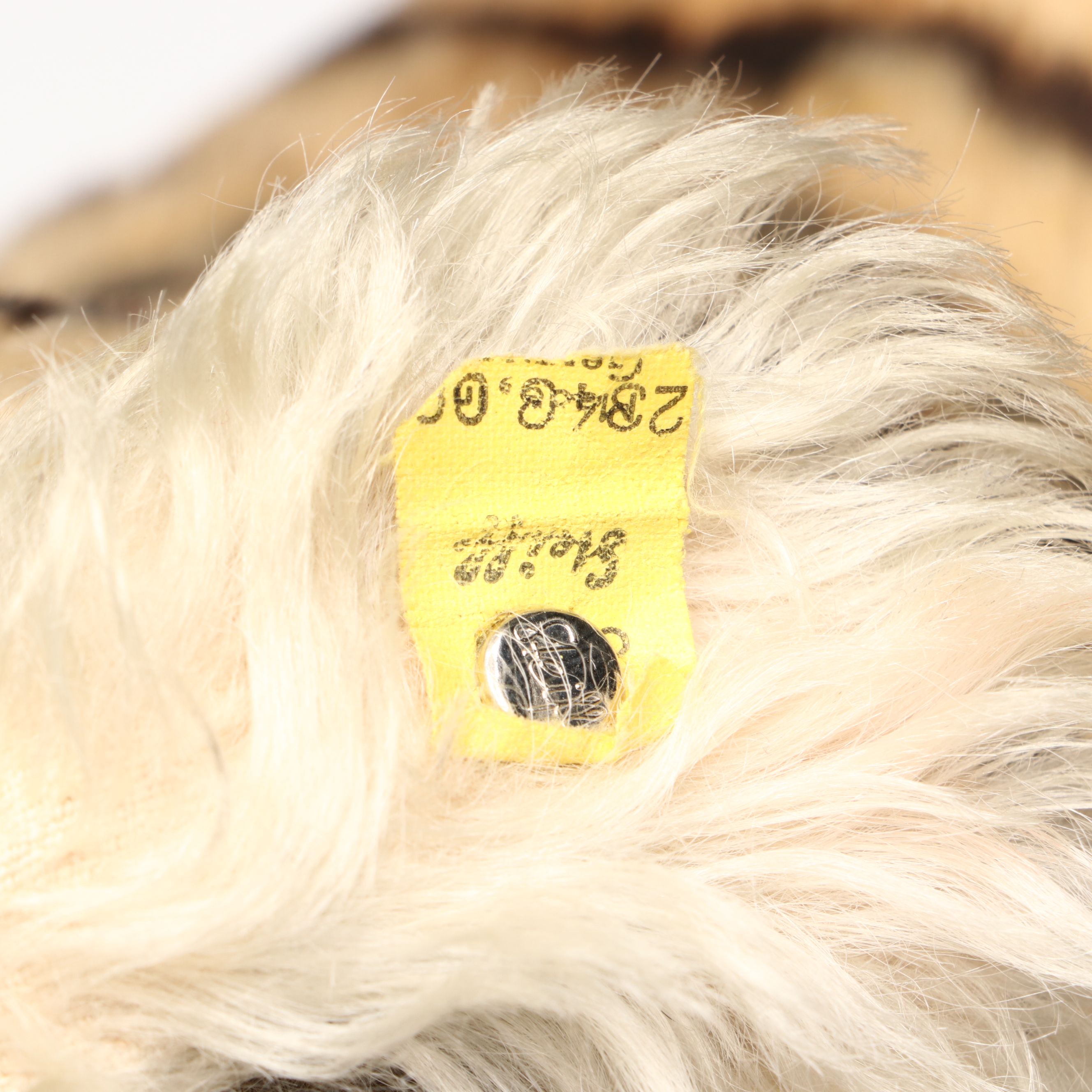 Steiff Mohair Plush Reclining Tiger Cub, Mid-20th Century