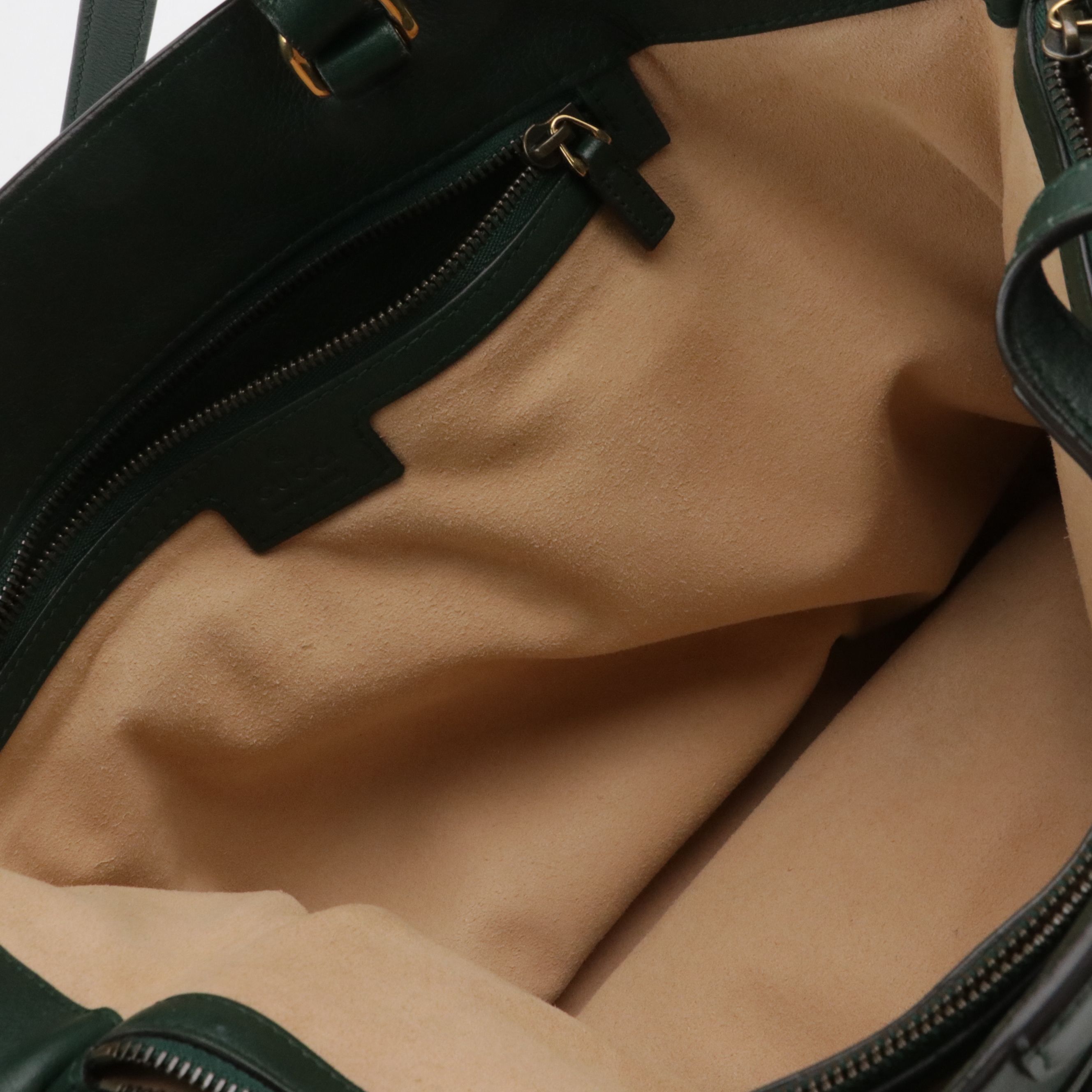 Gucci Bamboo Handle Diana Two-Way Tote Bag in Green Leather