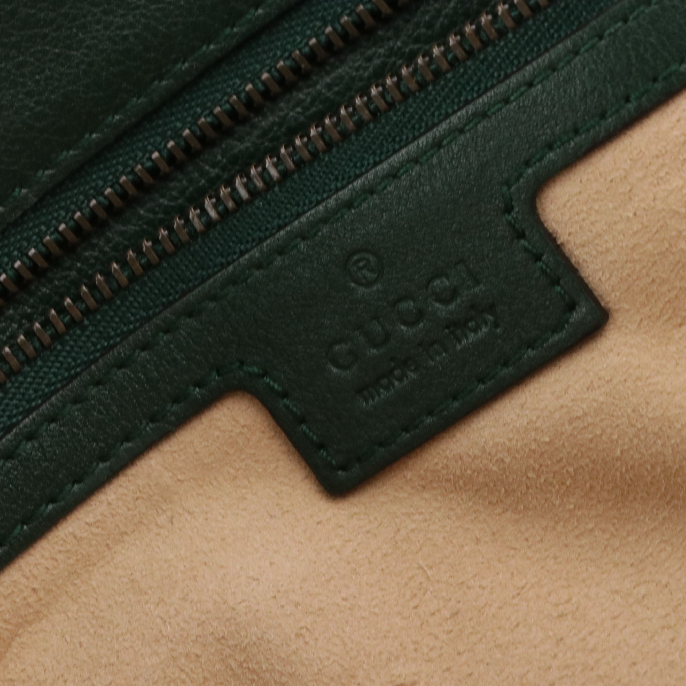 Gucci Bamboo Handle Diana Two-Way Tote Bag in Green Leather