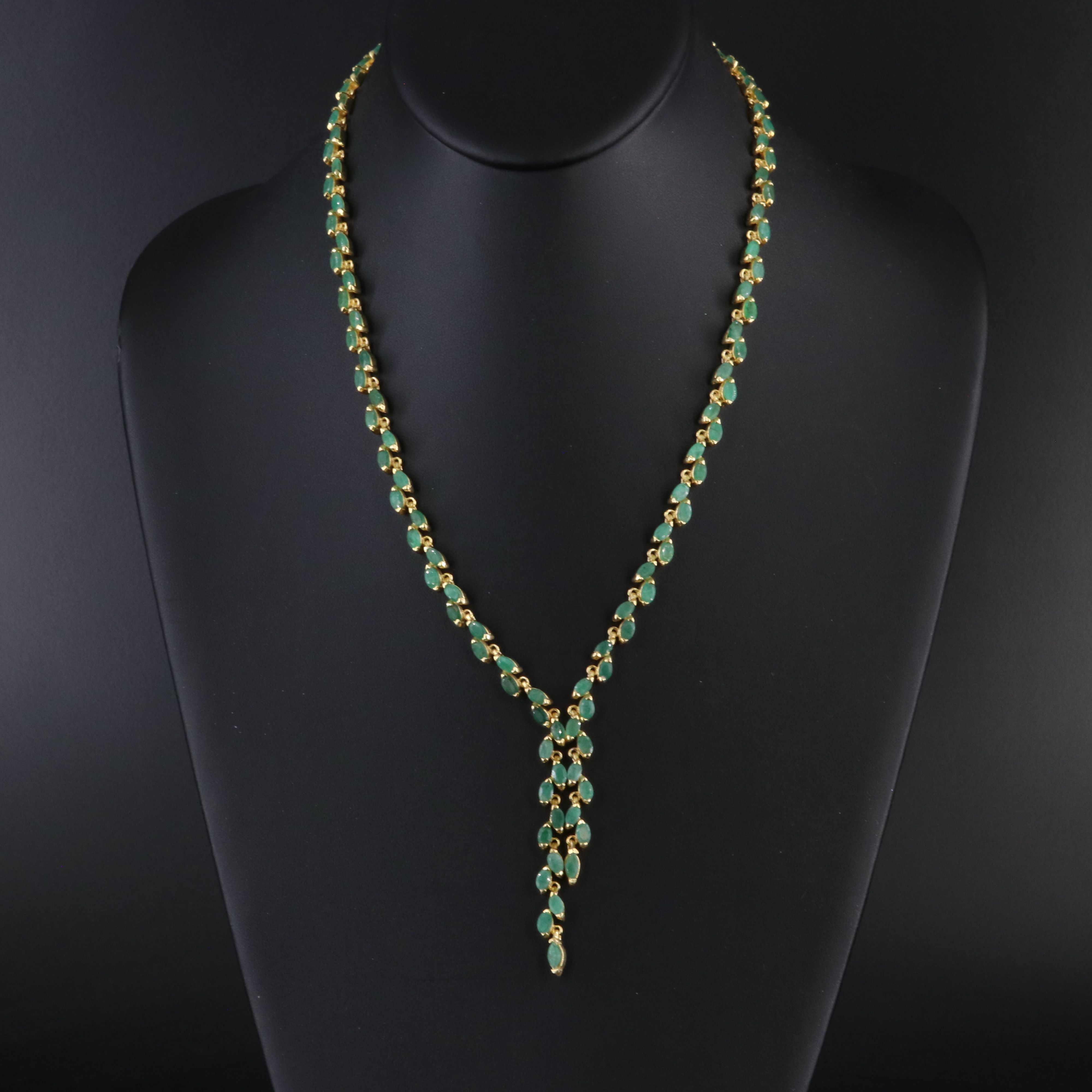 Sterling Emerald Vine Link Necklace