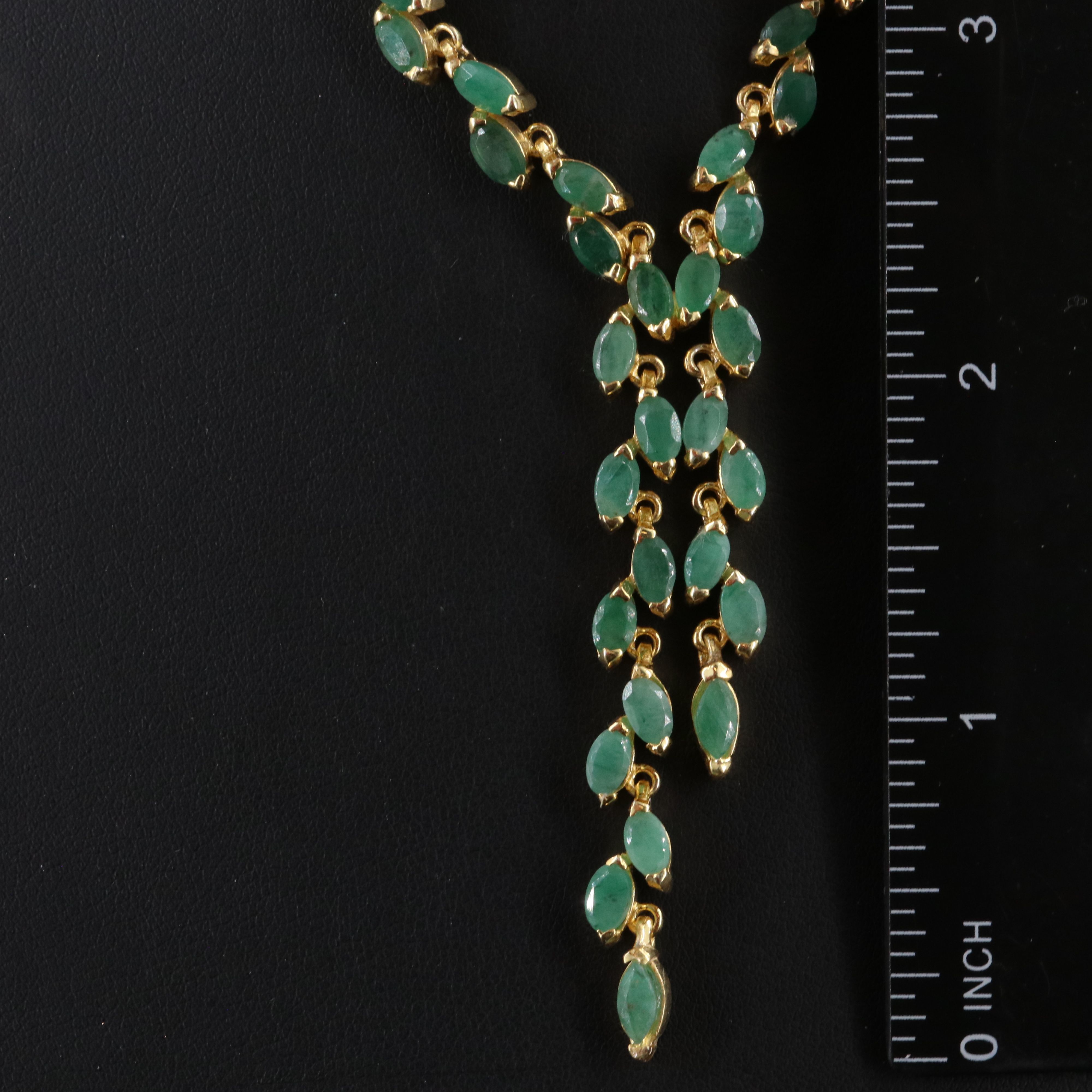 Sterling Emerald Vine Link Necklace