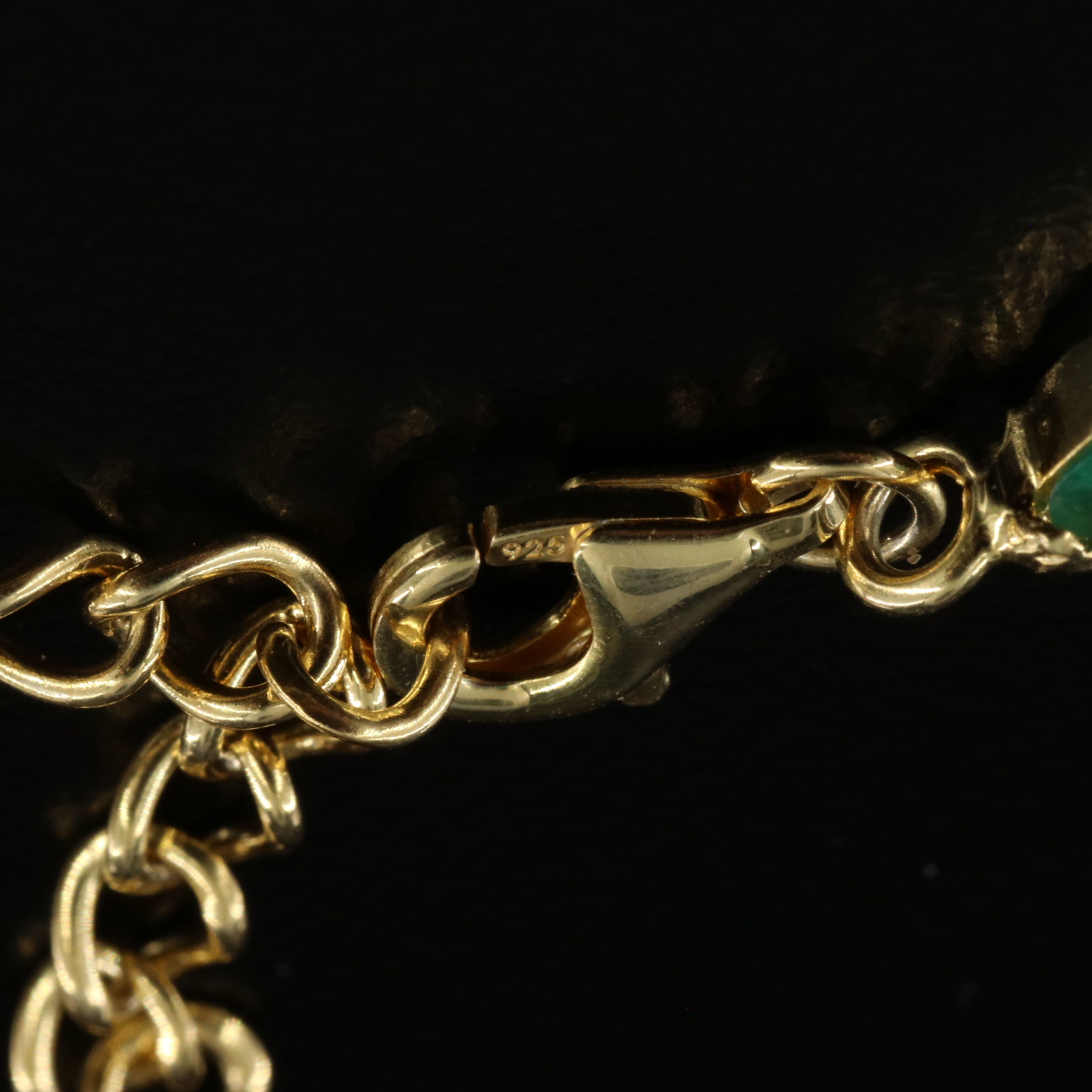 Sterling Emerald Vine Link Necklace