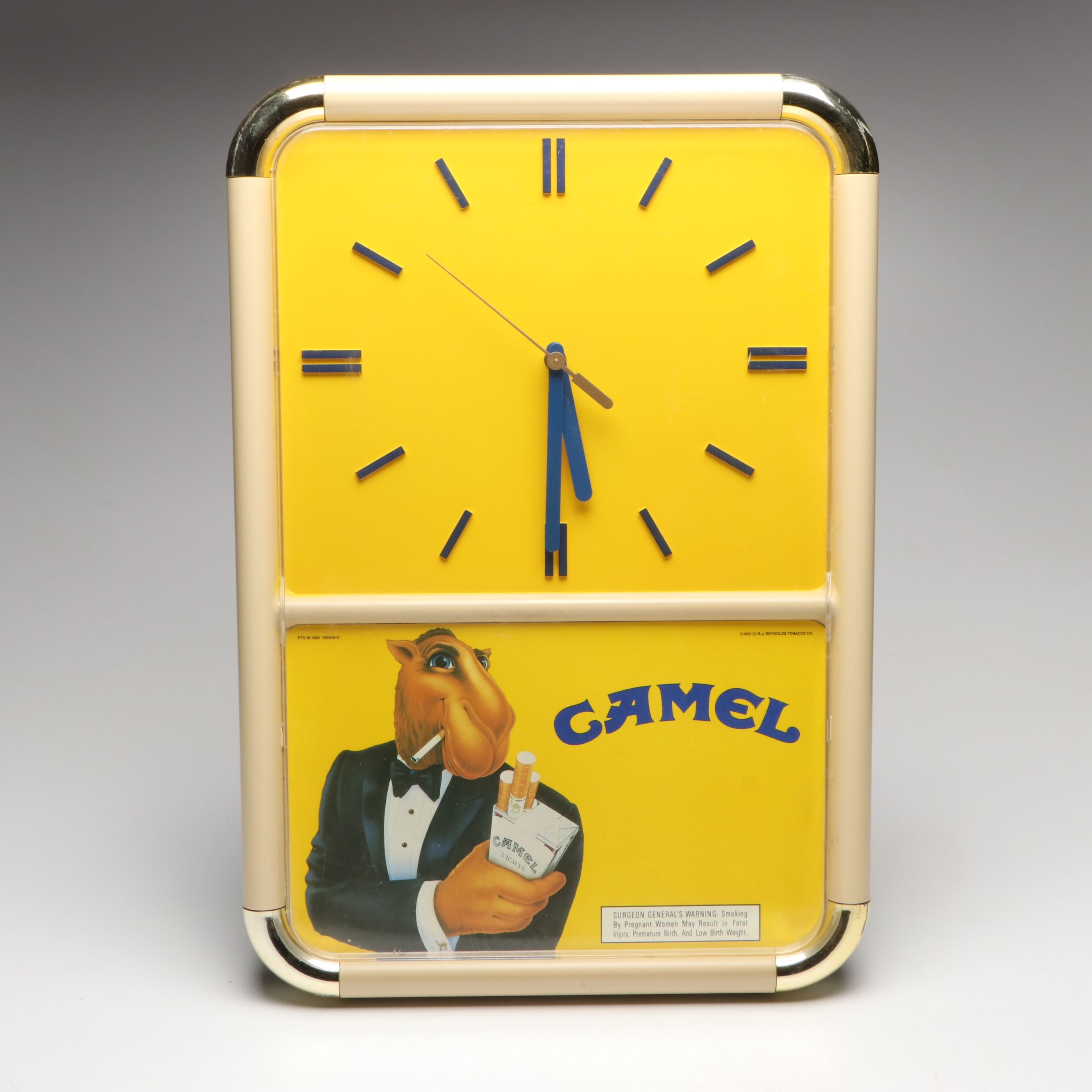 Camel Advertising Wall Clock and Thermometer Sign, 1990s