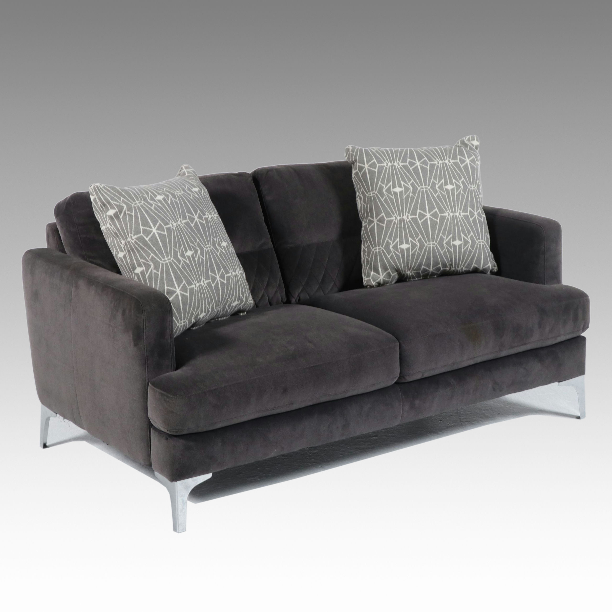 Natuzzi Contemporary Velvet Loveseat