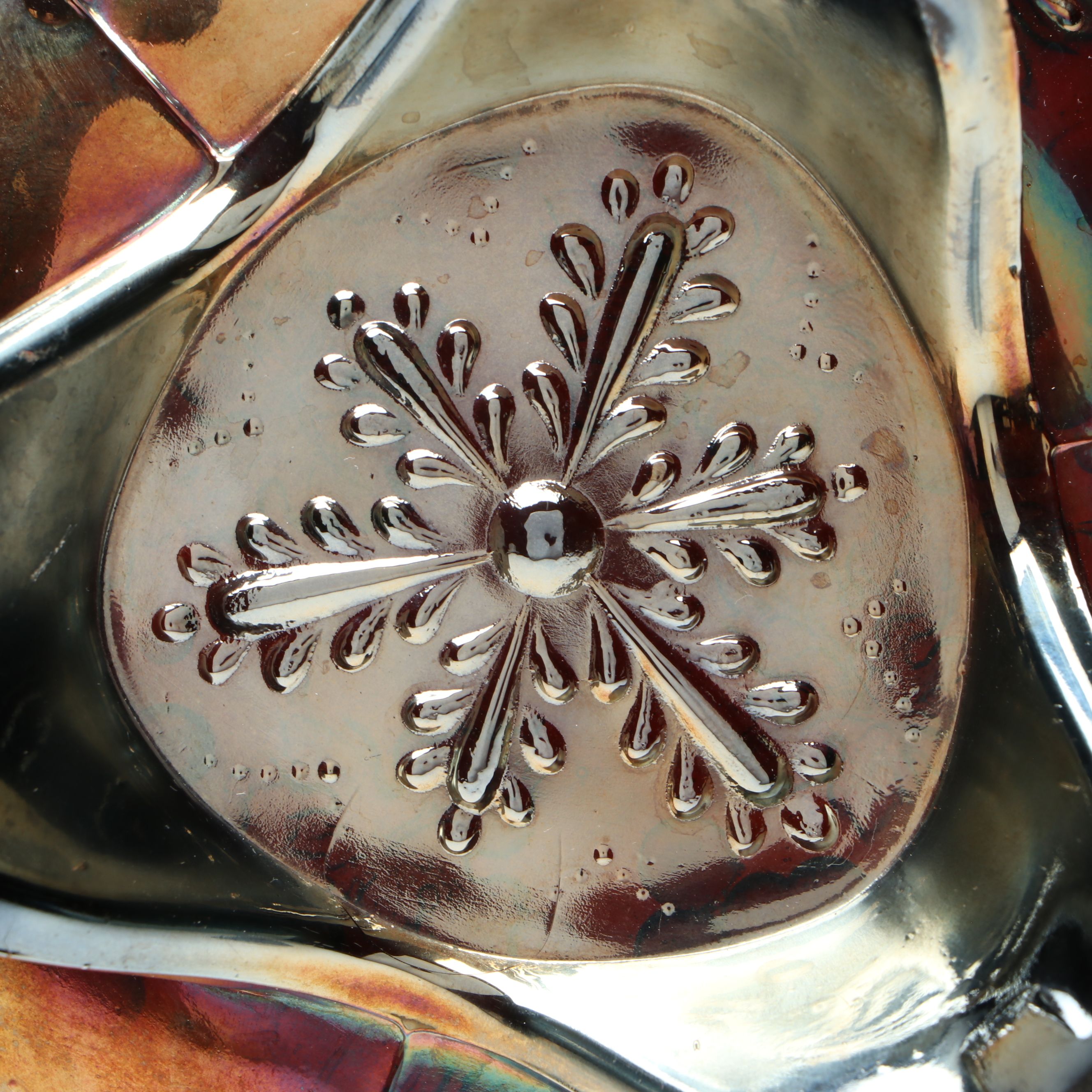 Fenton "Feathered Serpent" and Northwood "Grape & Cable" Carnival Glass Bowls