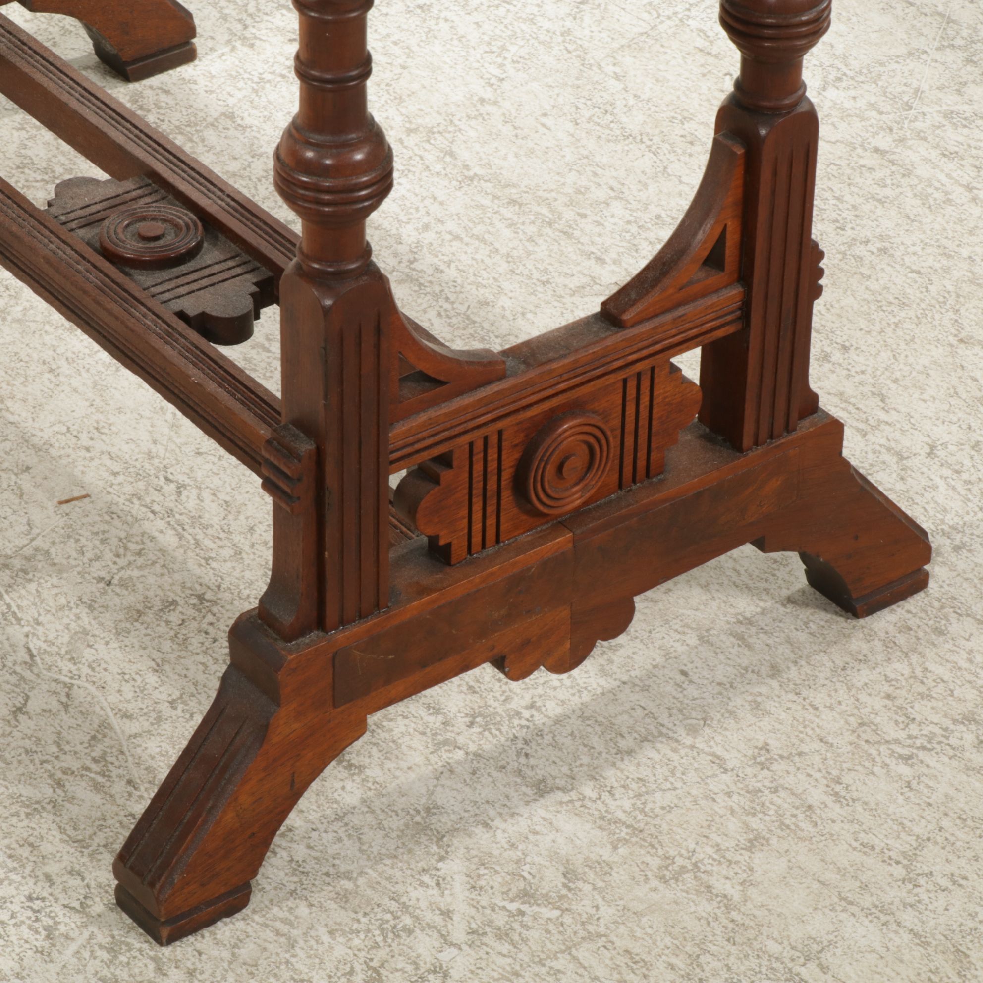 Victorian Mahogany Library Table and Side Chair, Late 19th to Early 20th Century