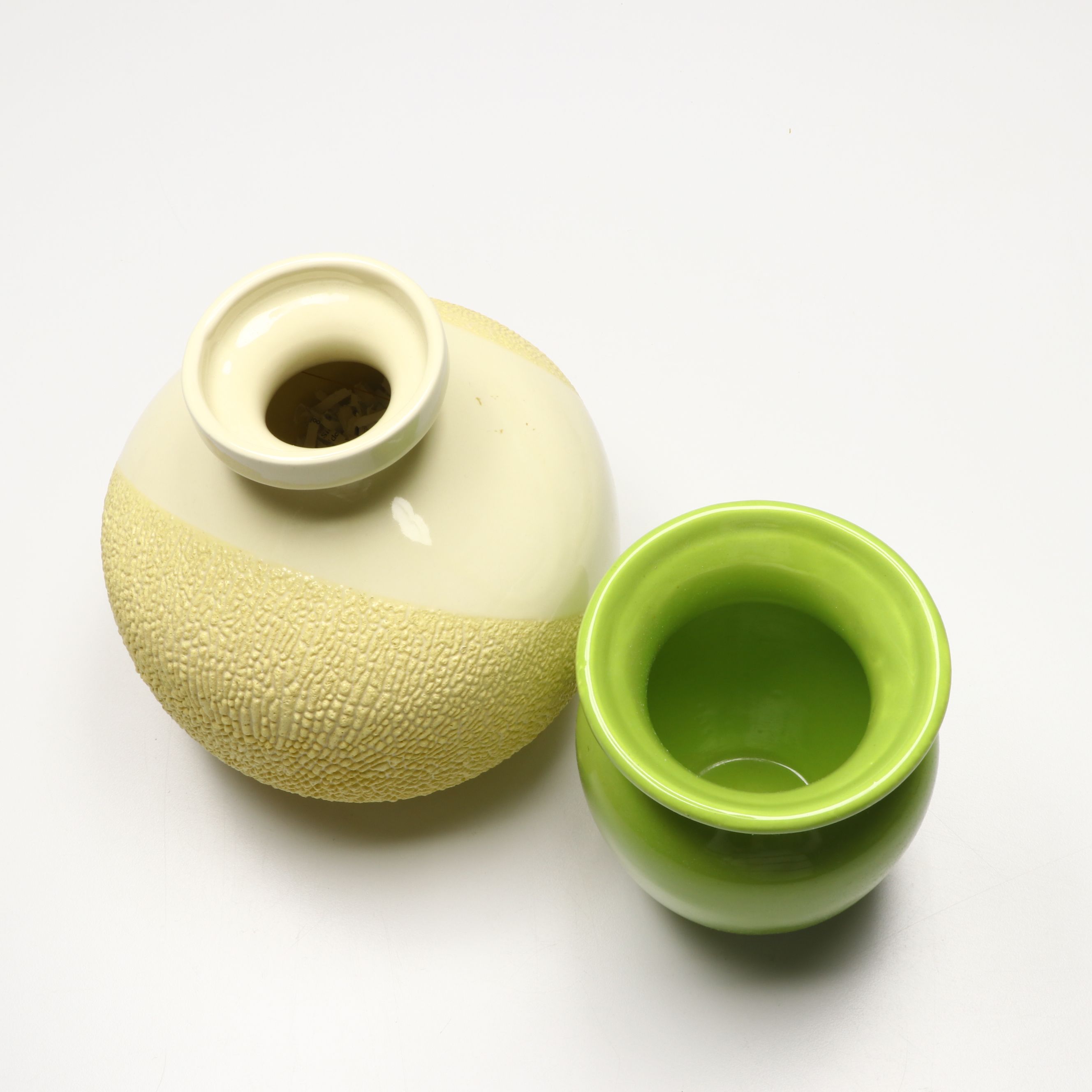 Haeger Pottery Mid Century Modern Pebbled Vase with Muted Plum and Green Vases