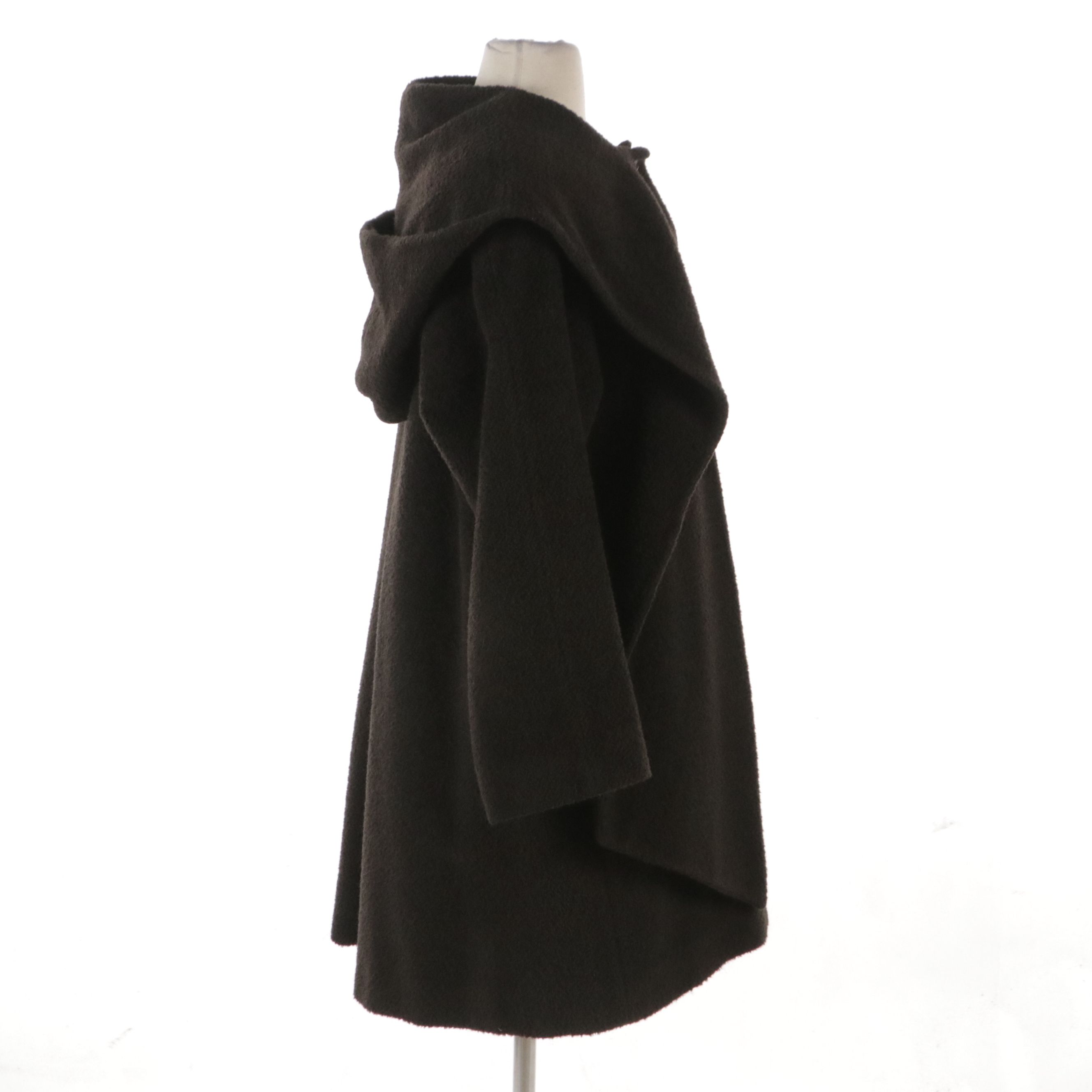 Searle Blatt Studio Coat Button-Front Swing Coat with Shoulder Wrap