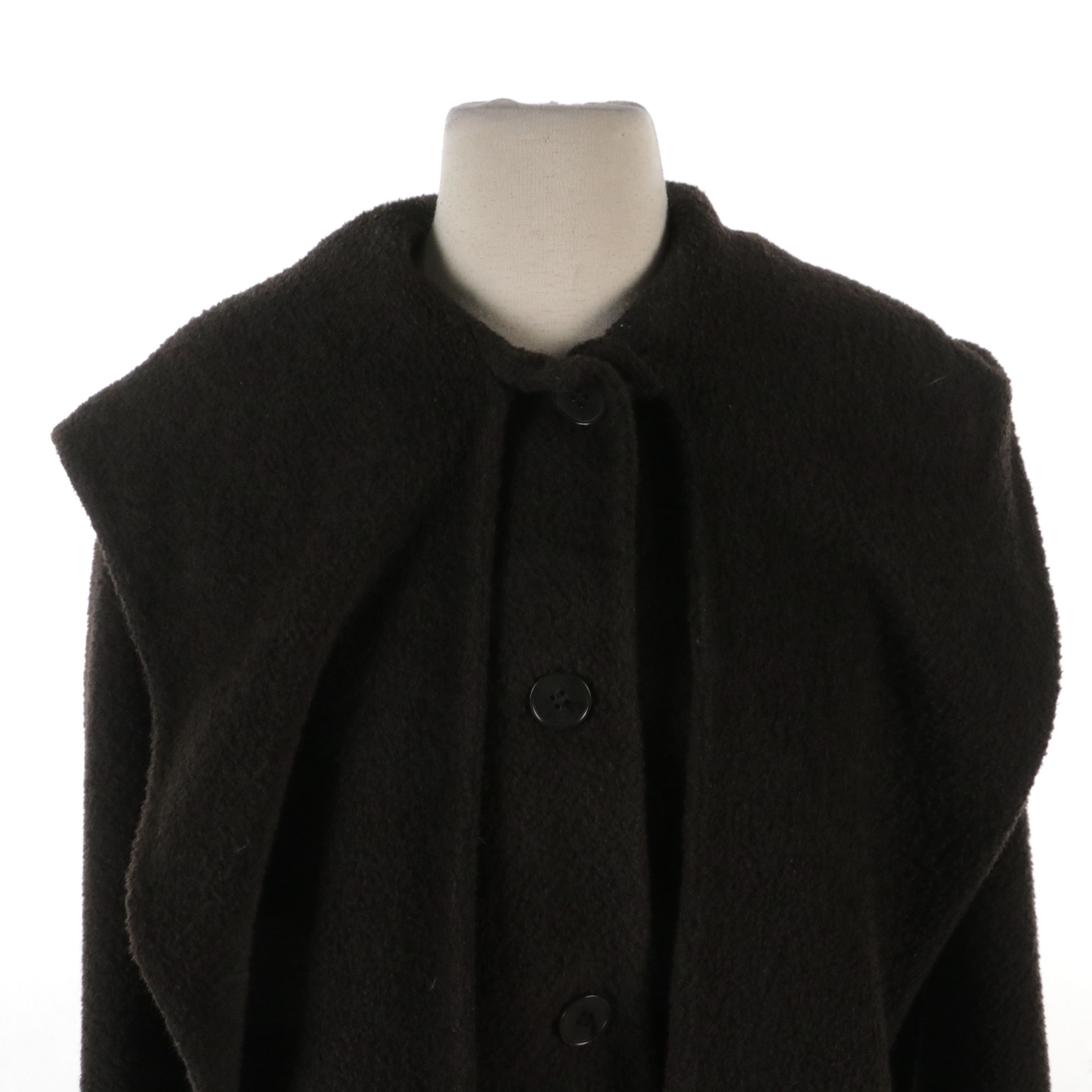 Searle Blatt Studio Coat Button-Front Swing Coat with Shoulder Wrap