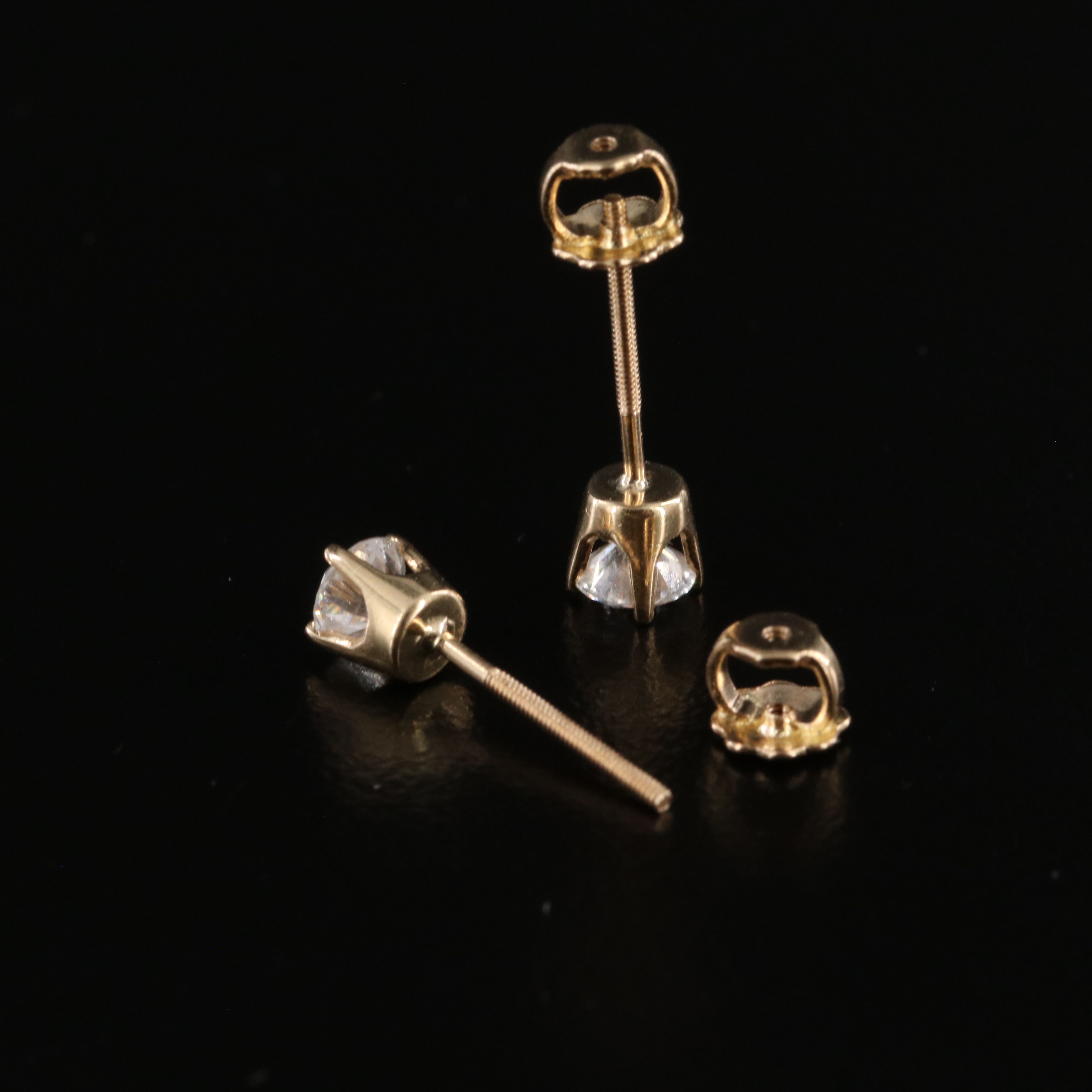 14K 0.47 CTW Diamond Solitaire Earrings