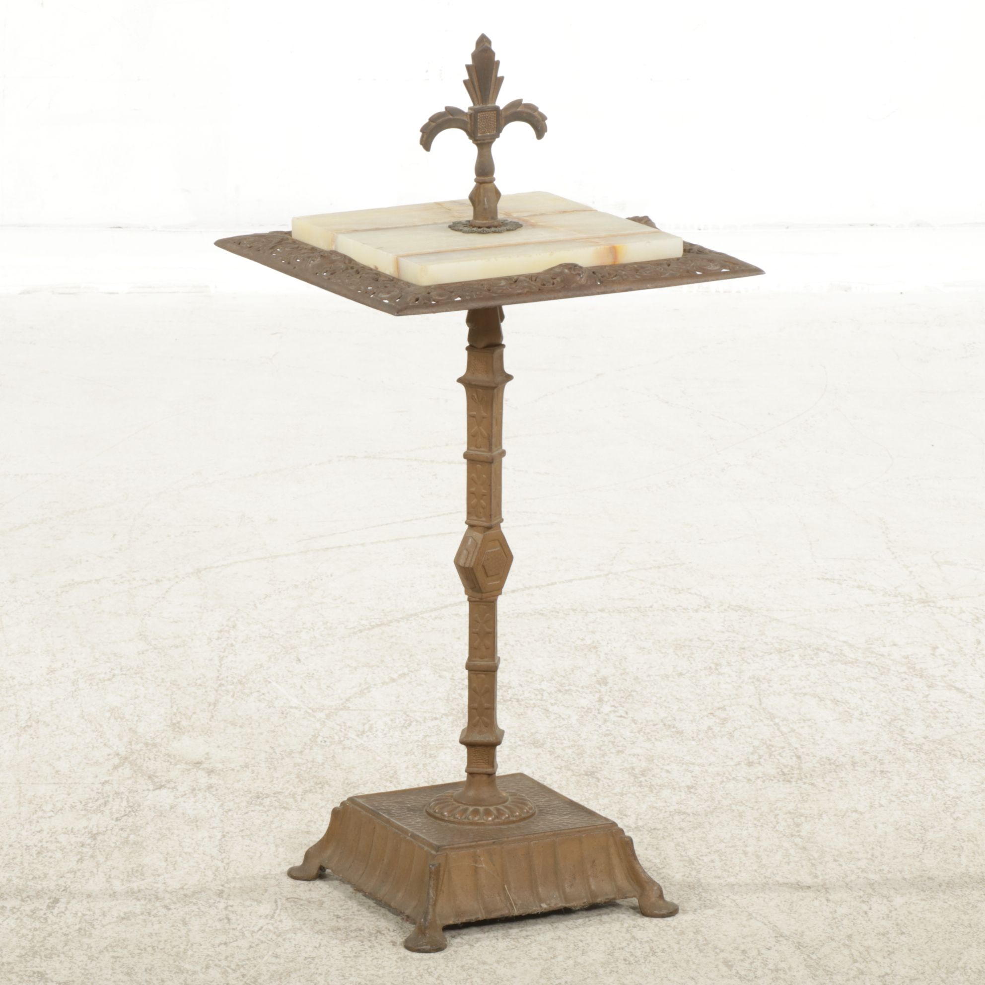 Aesthetic Movement Alabaster and Brass Smoking Stand, Early 20th Century