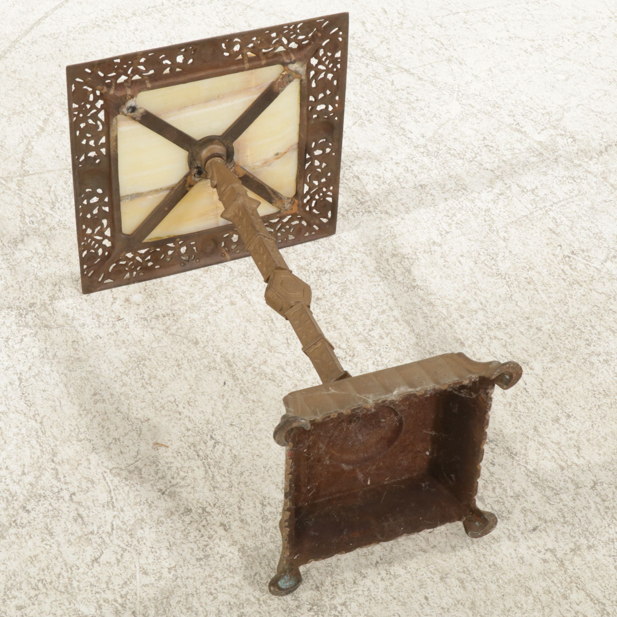 Aesthetic Movement Alabaster and Brass Smoking Stand, Early 20th Century