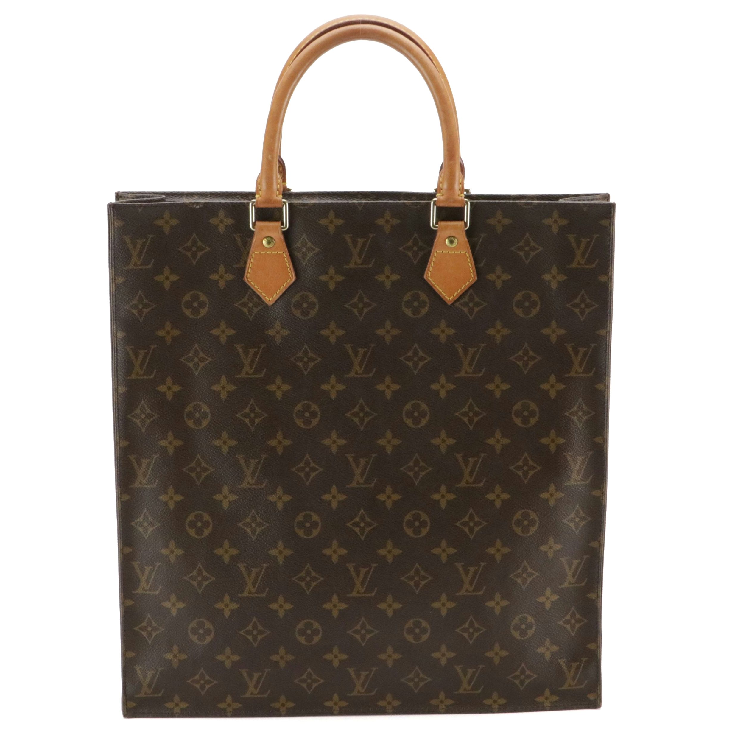 Louis Vuitton Sac Plat Top Handle Tote Bag in Monogram Canvas and Leather
