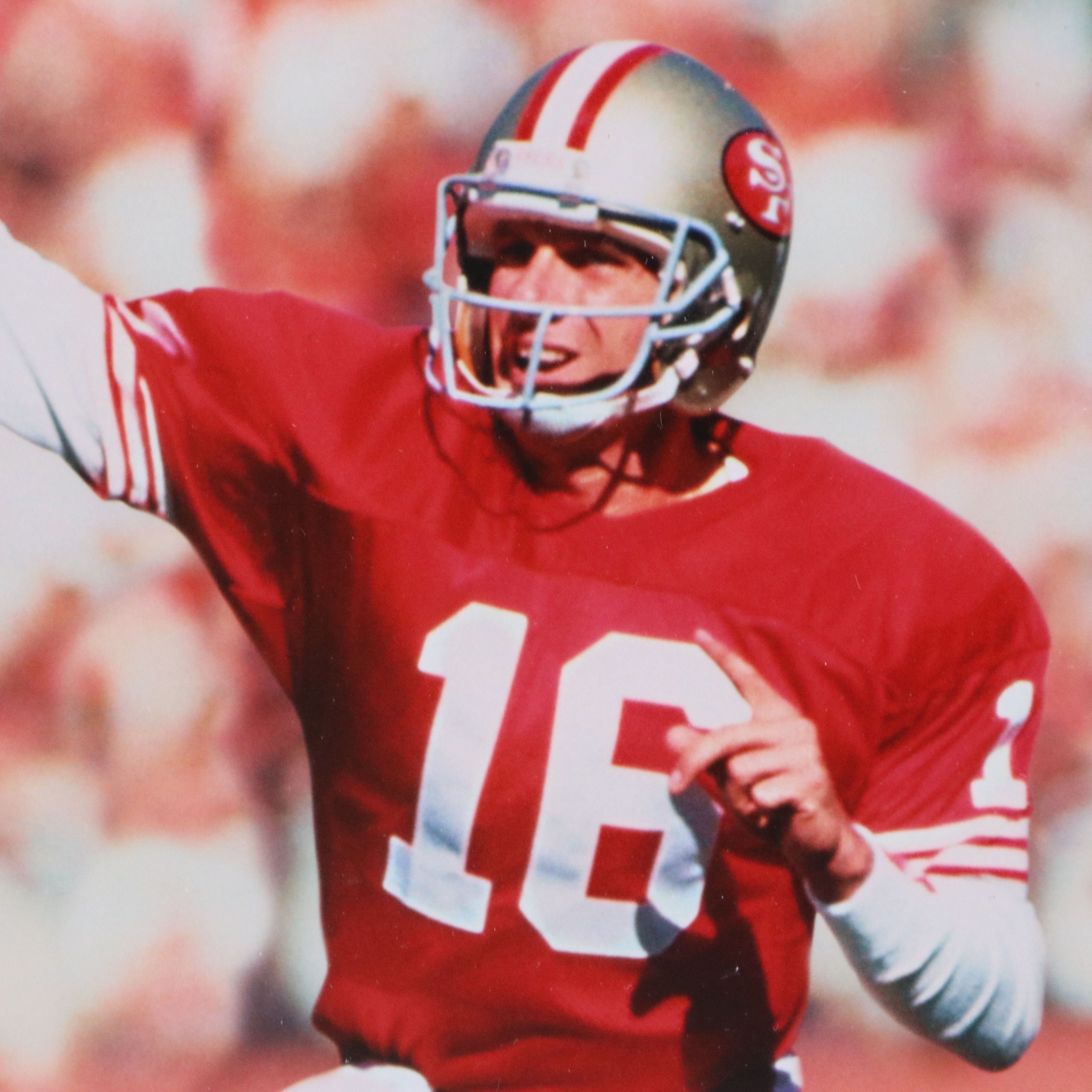 Signed Joe Montana 49ers Triple Exposure Digital Print, Late 20th Century