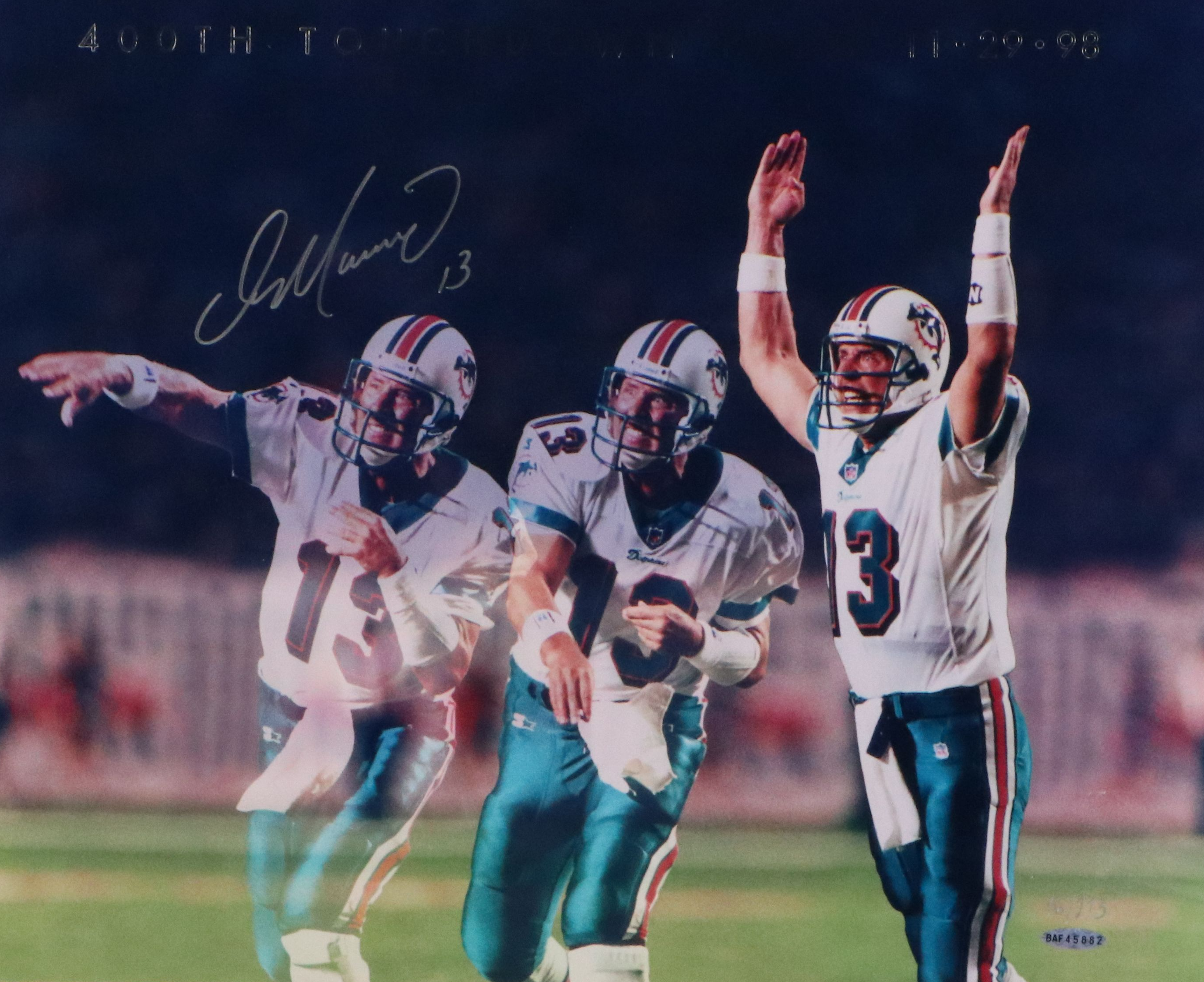Dan Marino Signed Digital Print "400th Touchdown Pass," 1998