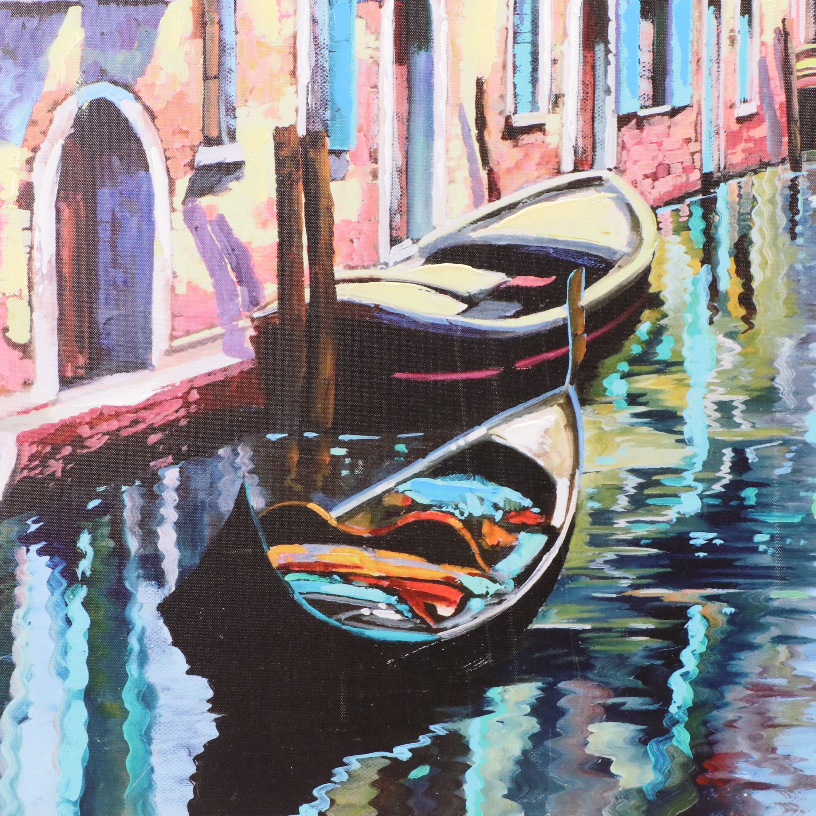 Embellished Gicleé of Venice Canal, 21st Century