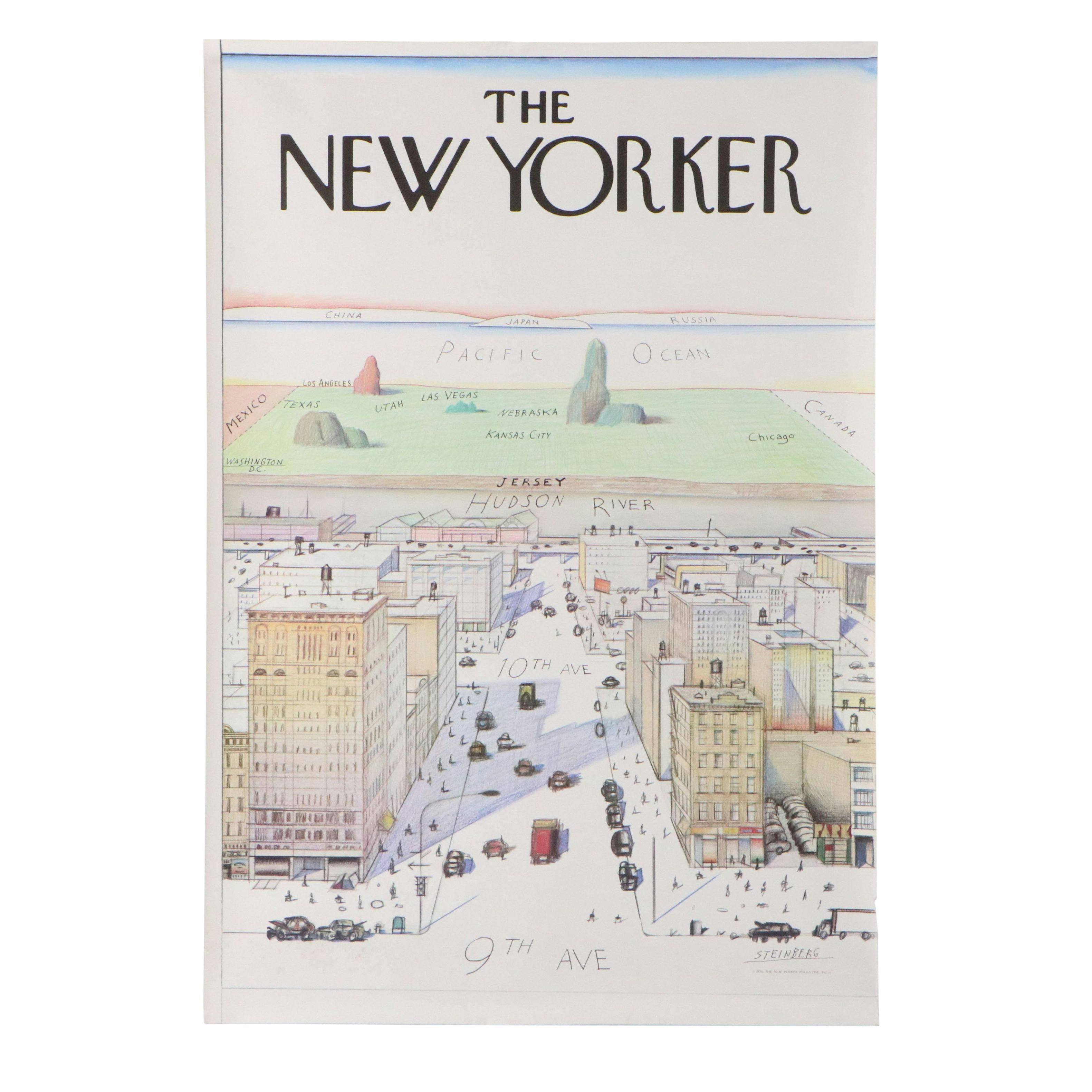 The New Yorker Cover Offset Lithograph Poster After Saul Steinberg