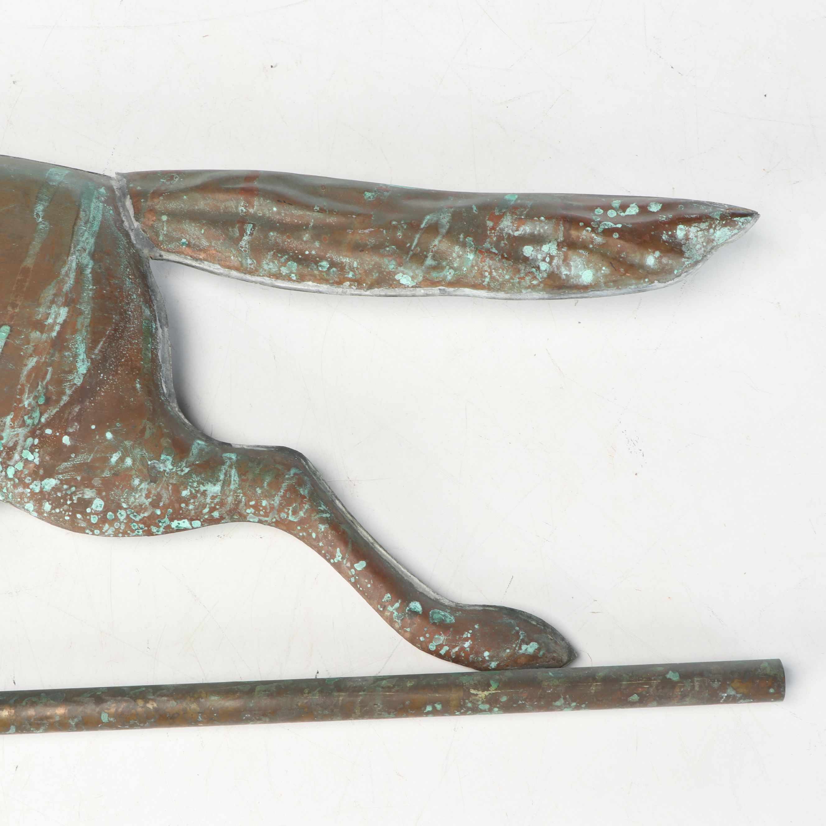 Patinated Copper Trotting Horse Weathervane Ornament