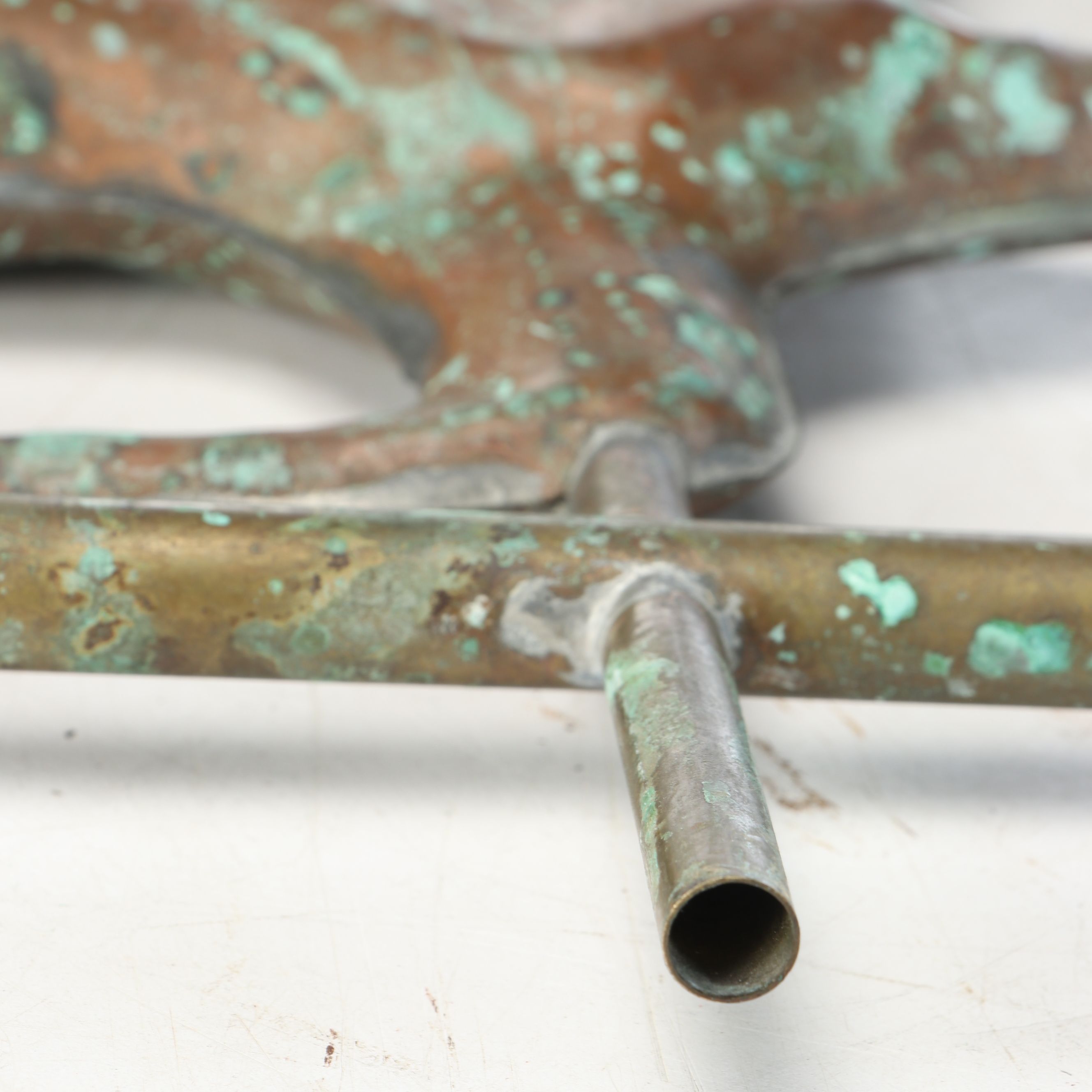 Patinated Copper Trotting Horse Weathervane Ornament