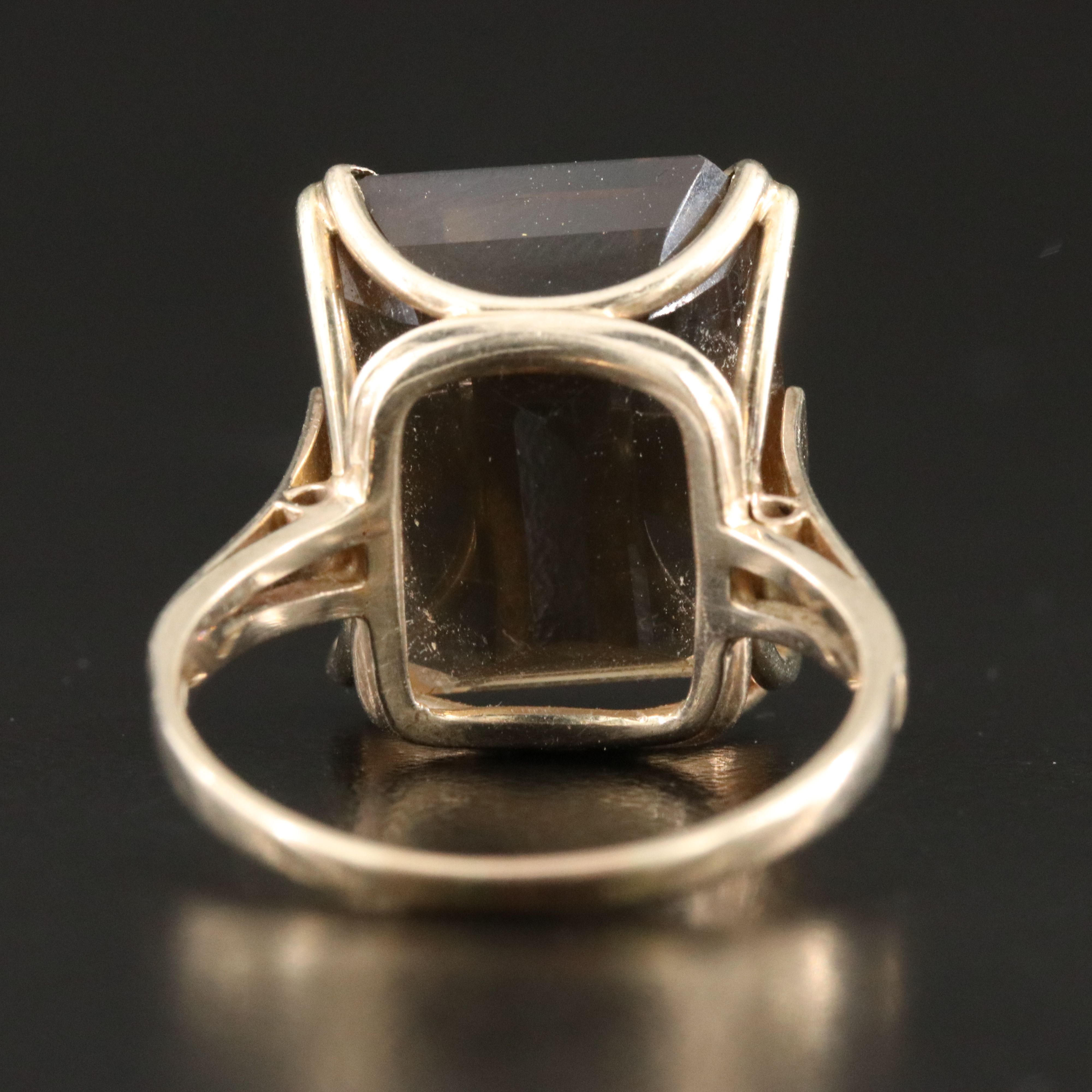 10K 16.56 CT Smoky Quartz Solitaire Ring