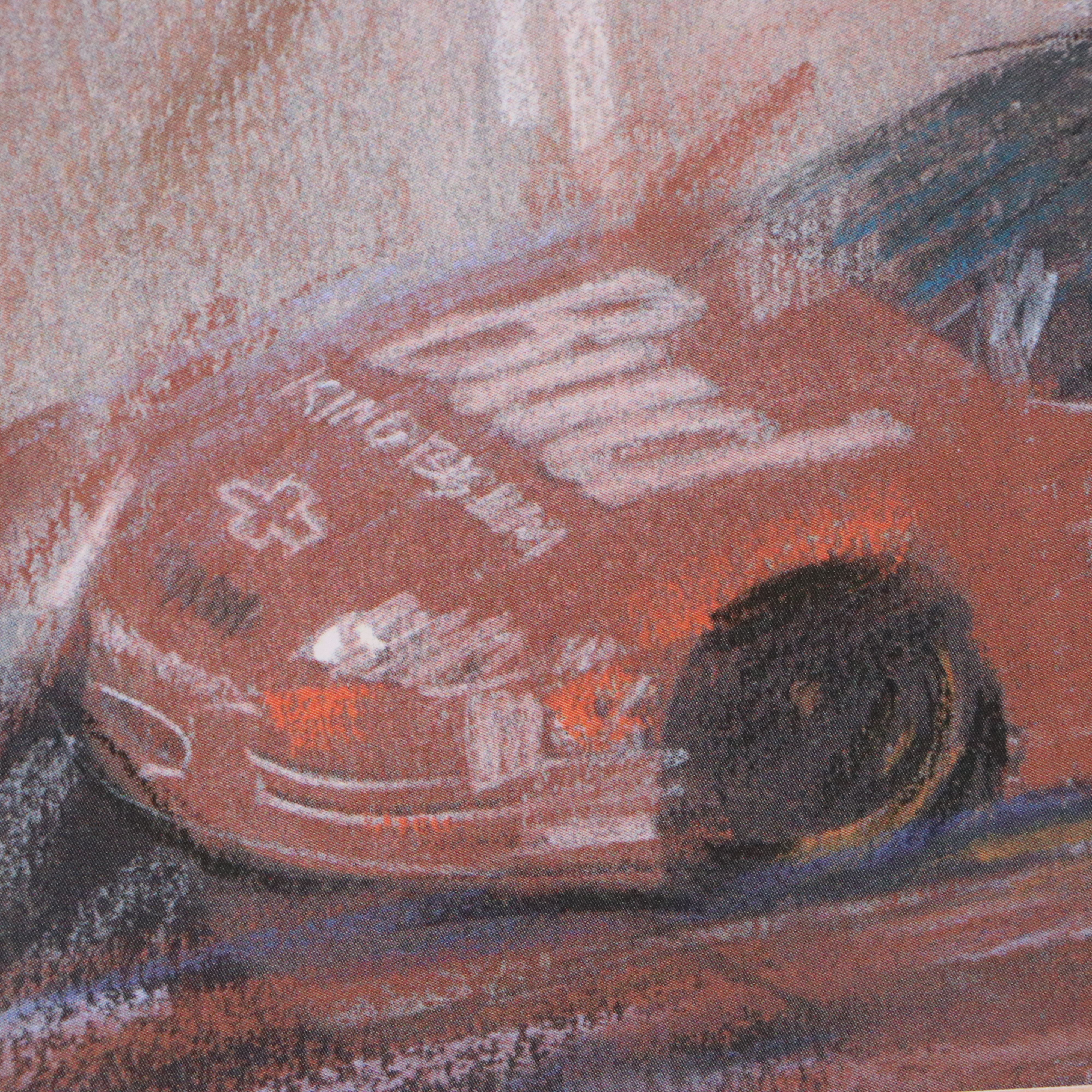 Signed Offset Lithograph of Dale Earnhardt Jr. and Sr., Late 20th Century