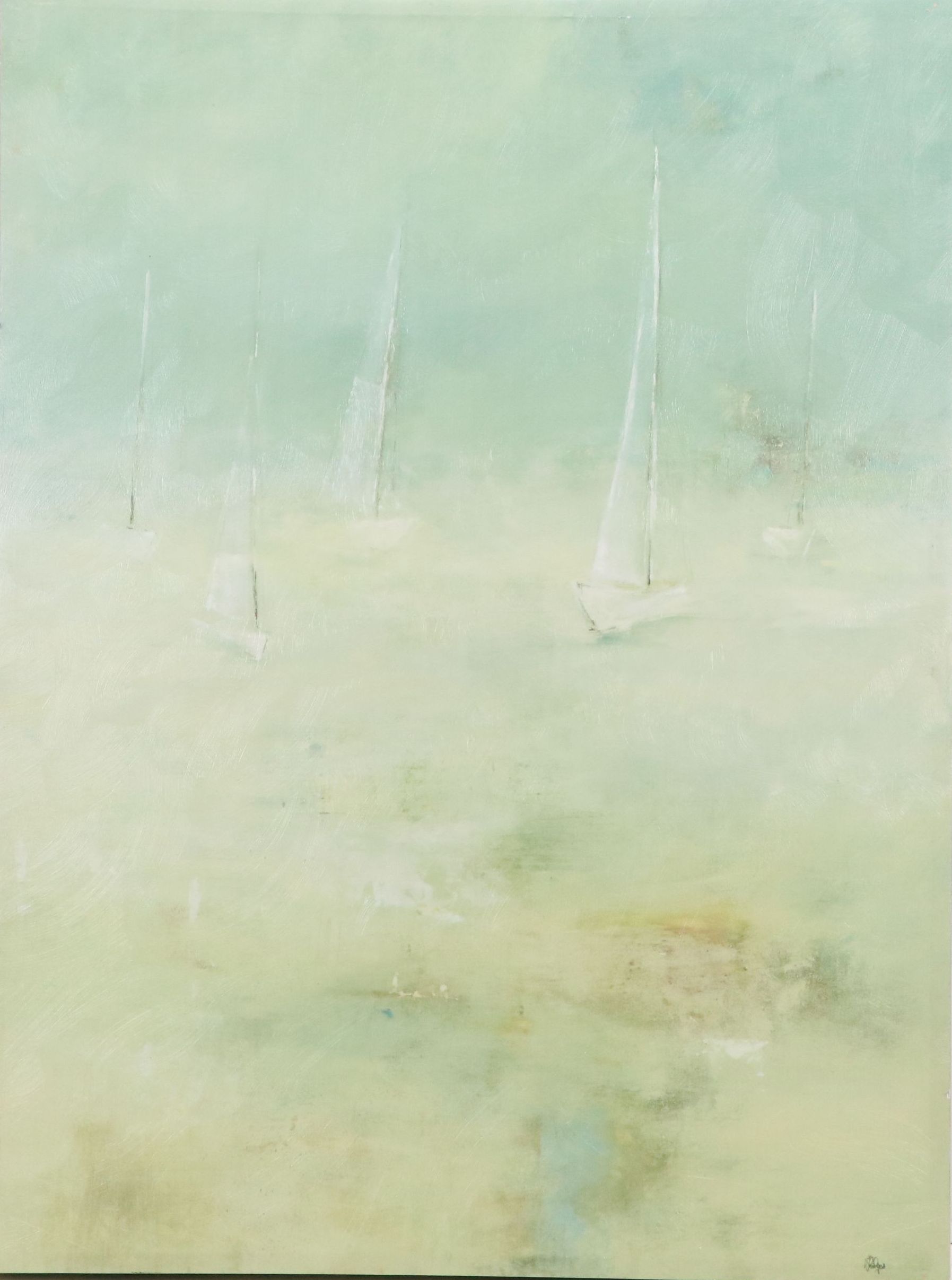 Gicleé on Canvas of Sailboats, 21st Century