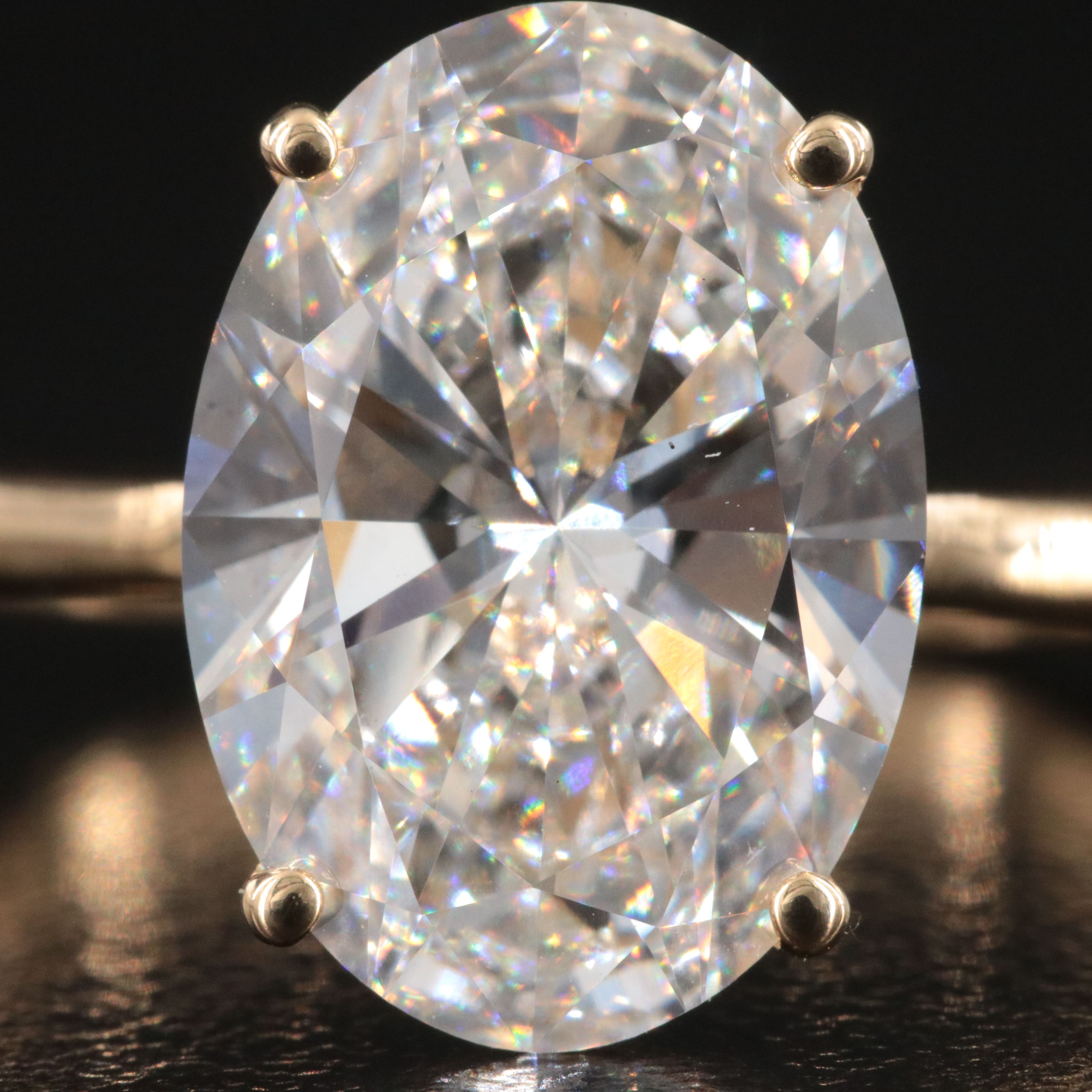 18K 5.04 CT Lab Grown Diamond Solitaire Ring with IGI Report