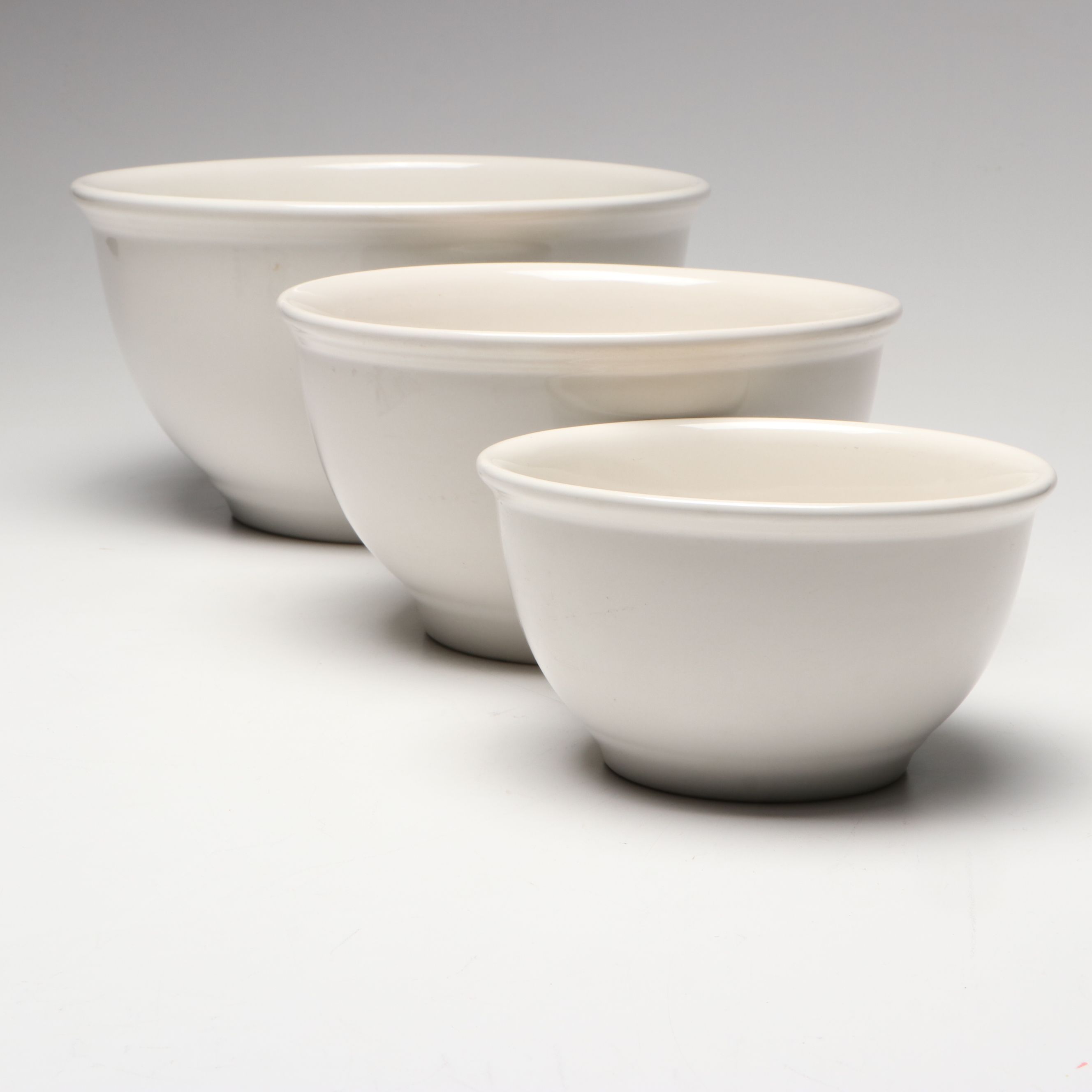 Belagio Pottery Ceramic Stacking Mixing Bowls and Canister Set with Wood Spoons