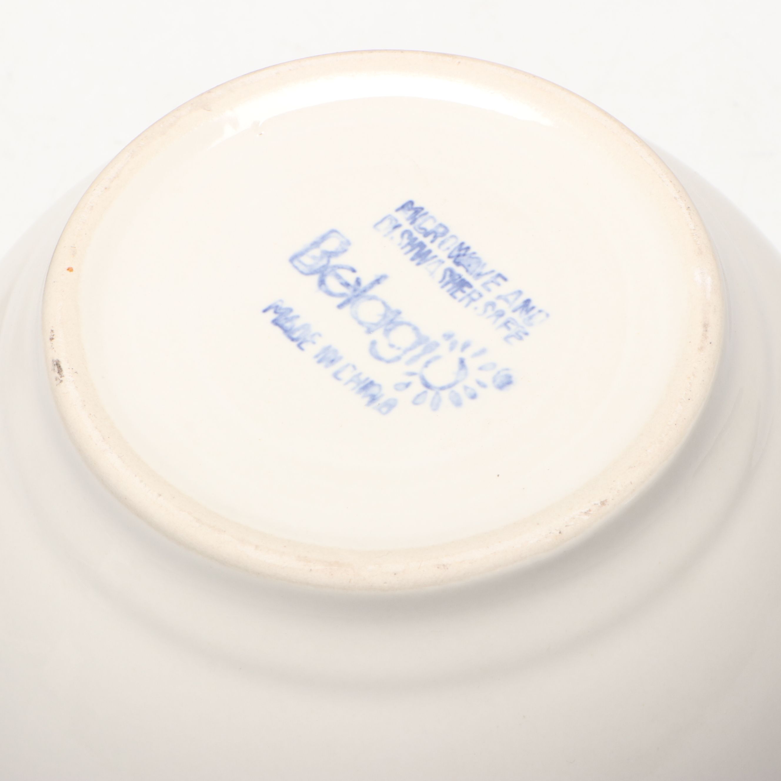 Belagio Pottery Ceramic Stacking Mixing Bowls and Canister Set with Wood Spoons