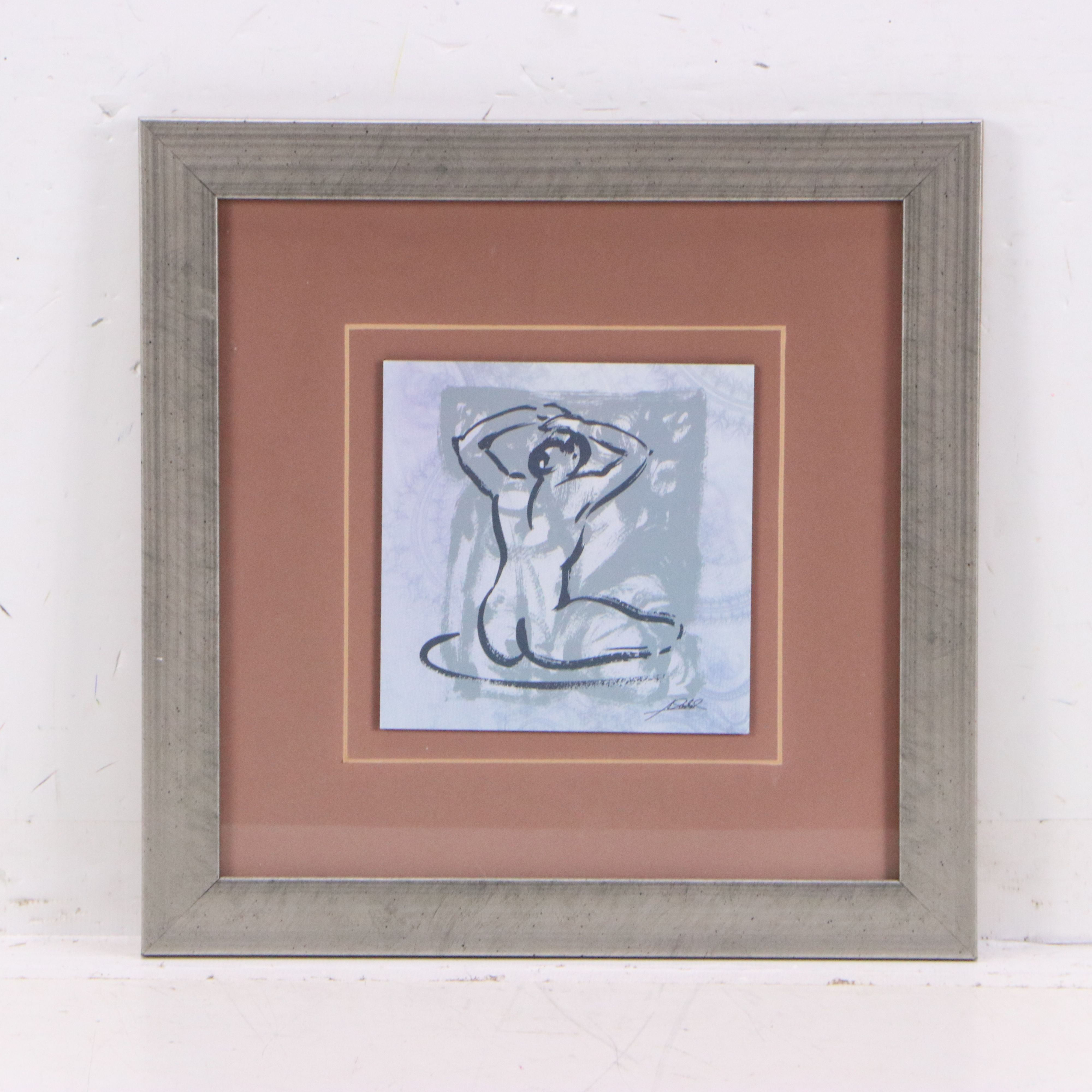 After Alfred Gockel Offset Lithograph Nude Female Portraits, Late 20th Century