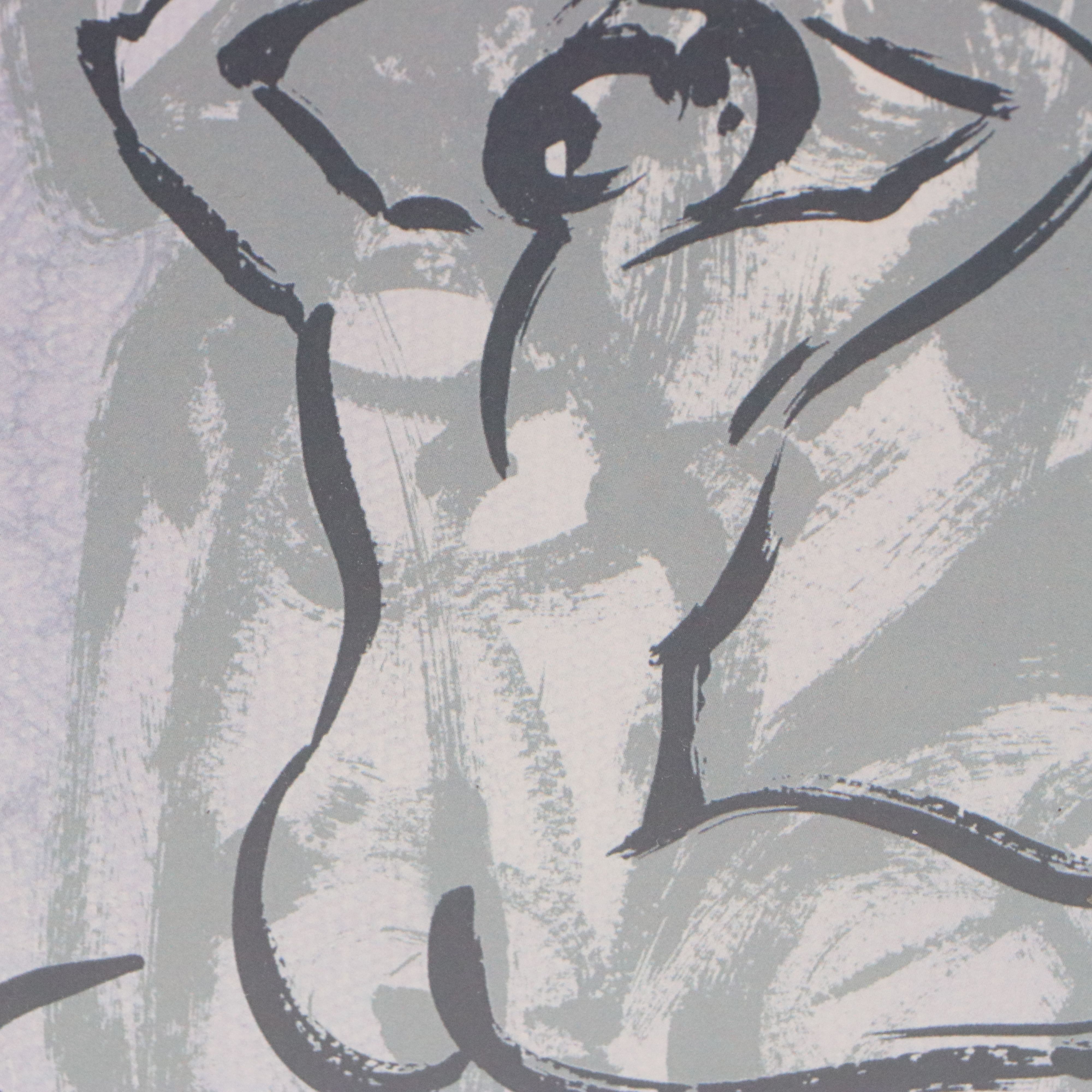 After Alfred Gockel Offset Lithograph Nude Female Portraits, Late 20th Century