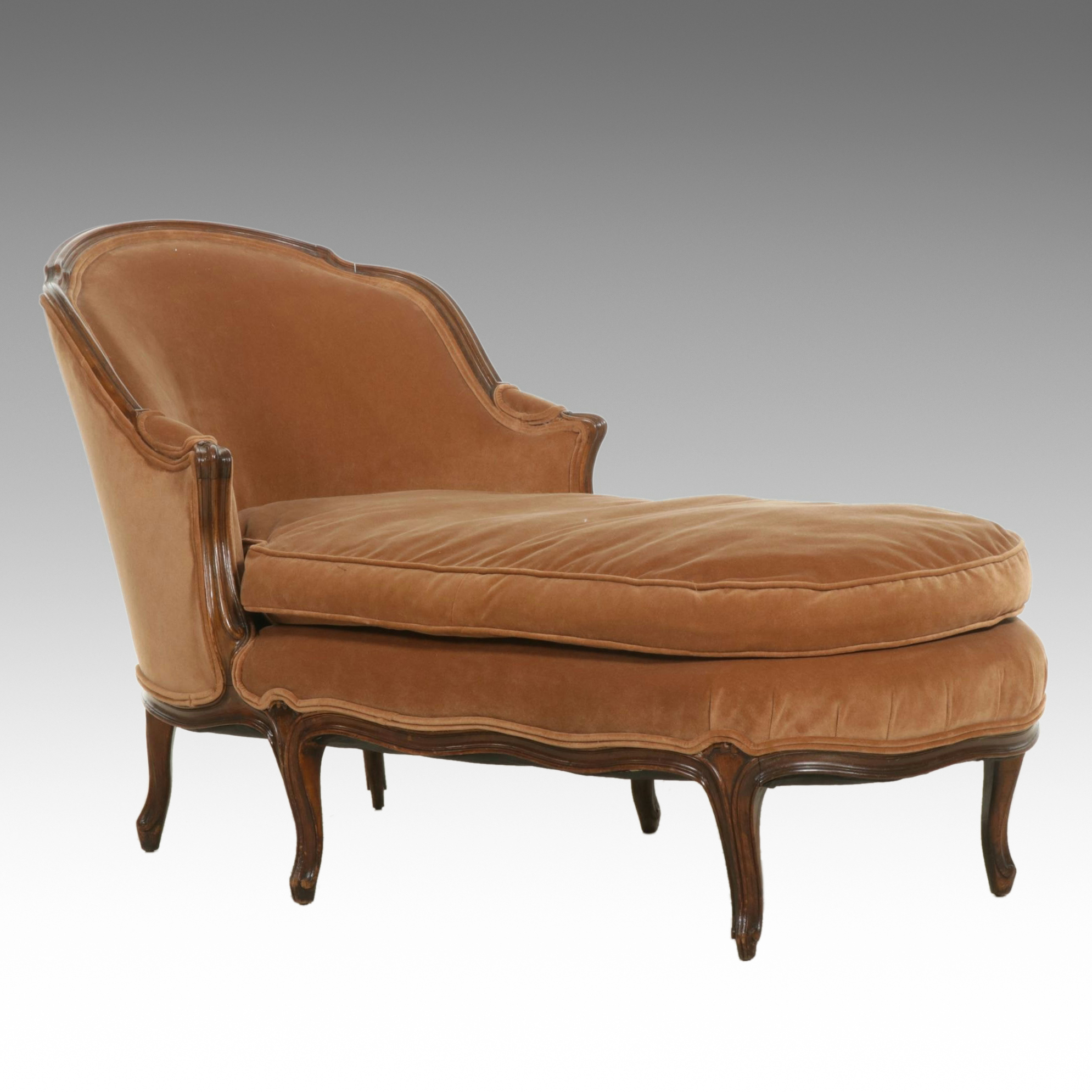 Louis XV Style Carved Walnut Chaise, Late 19th to Early 20th Century