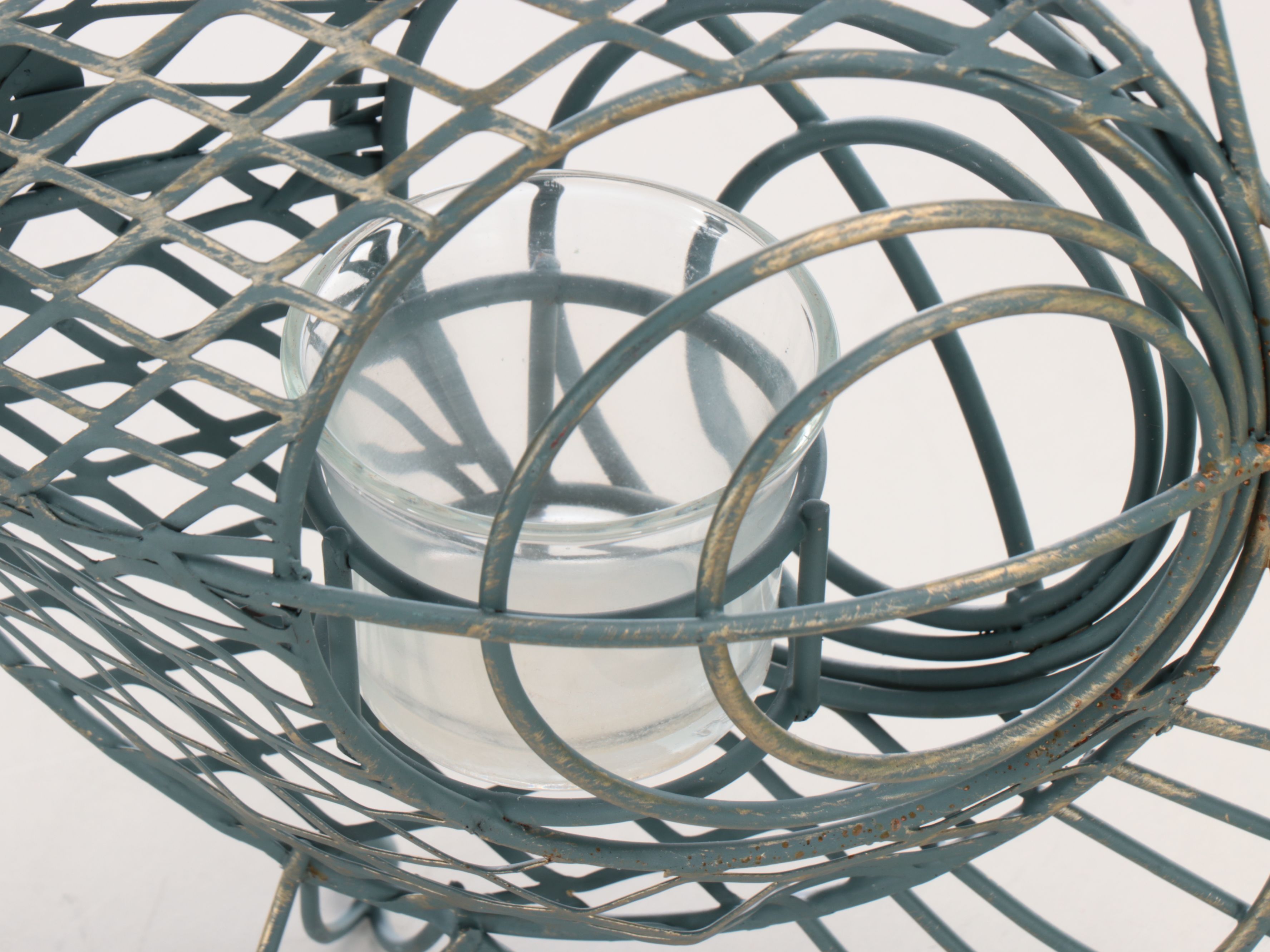 Aqua Ceramic and Glass Vases with Artificial Orchids and Other Décor