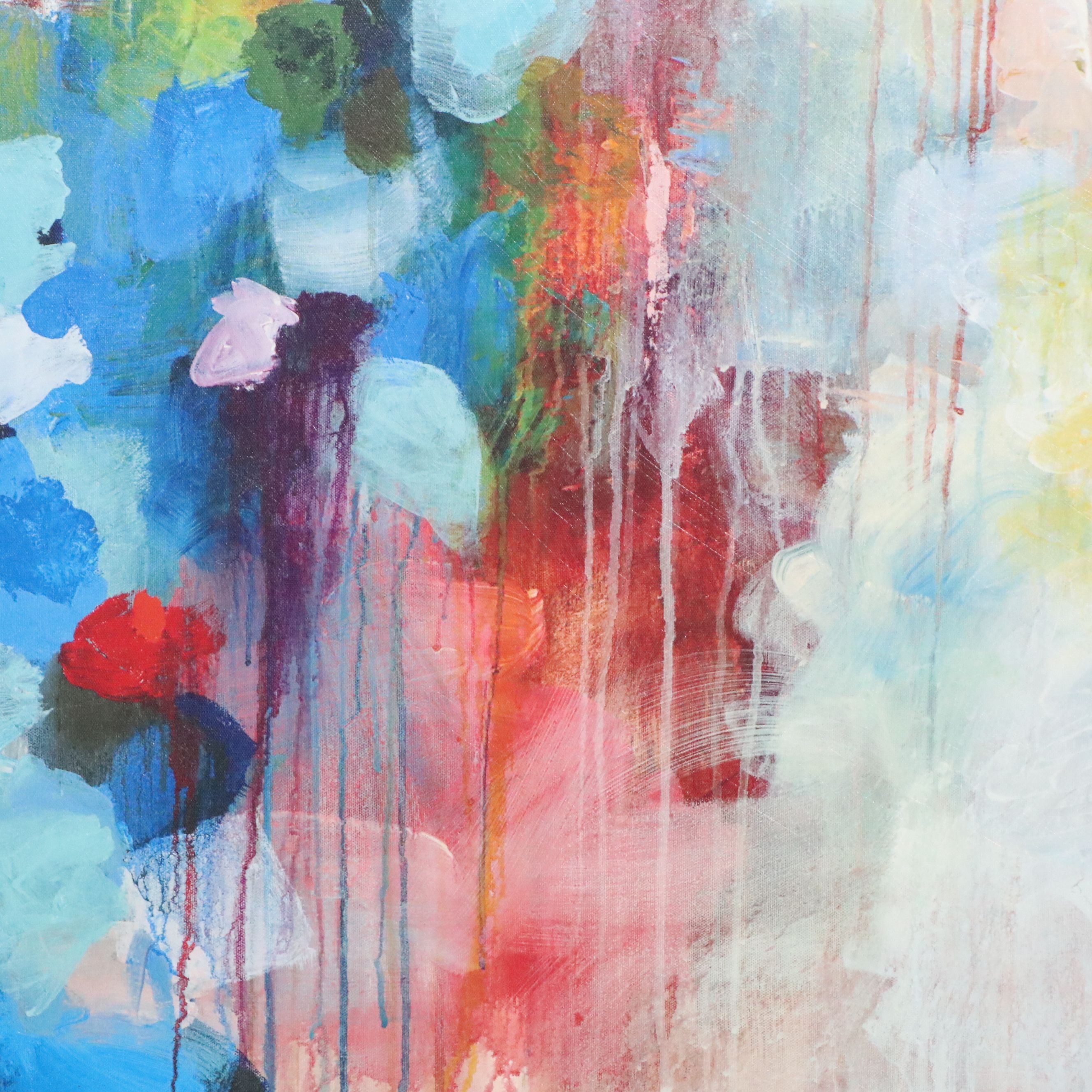 Abstract Embellished Gicleé on Canvas, 21st Century