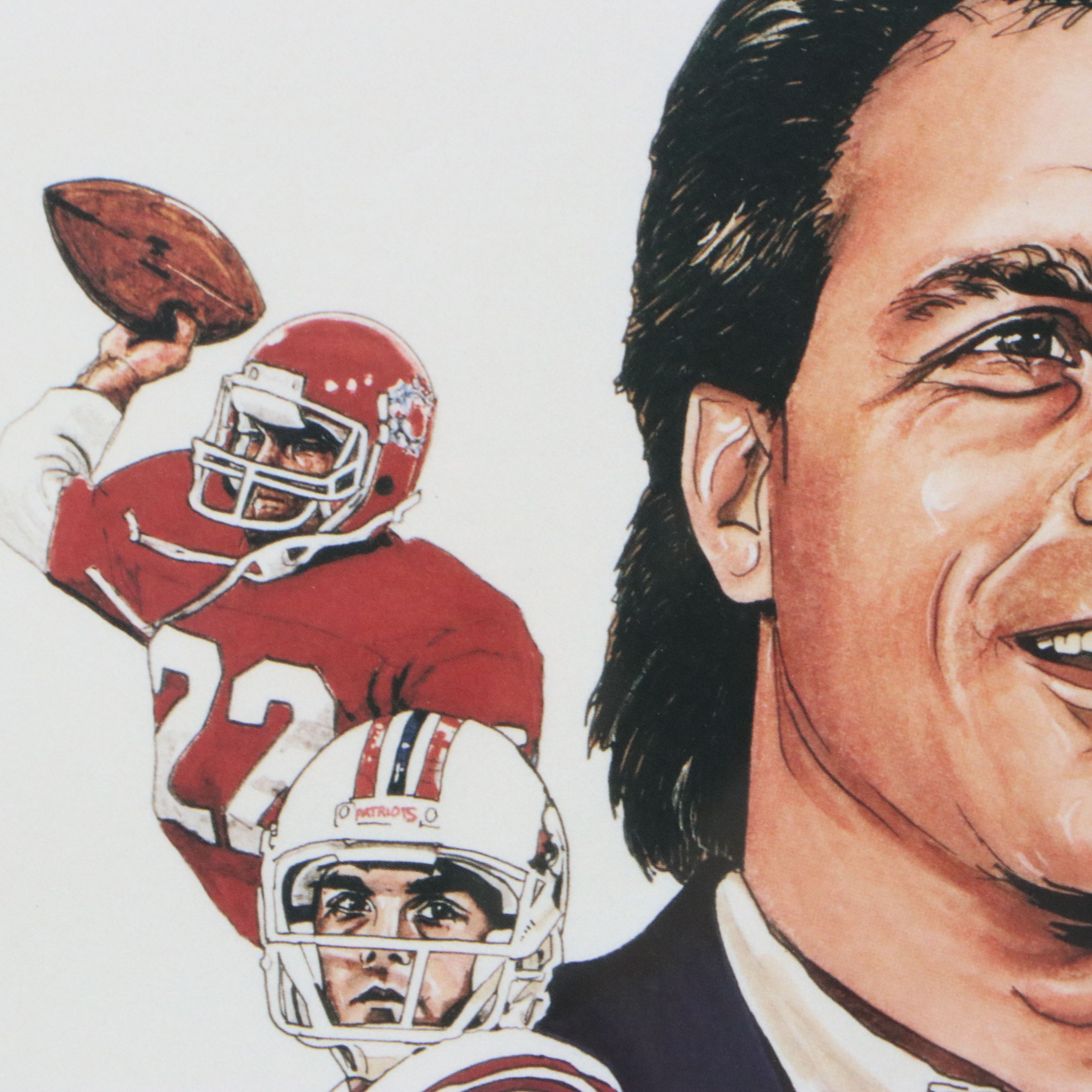 Neal Portnoy Offset Lithograph "Flutie Through the Years," Late 20th Century