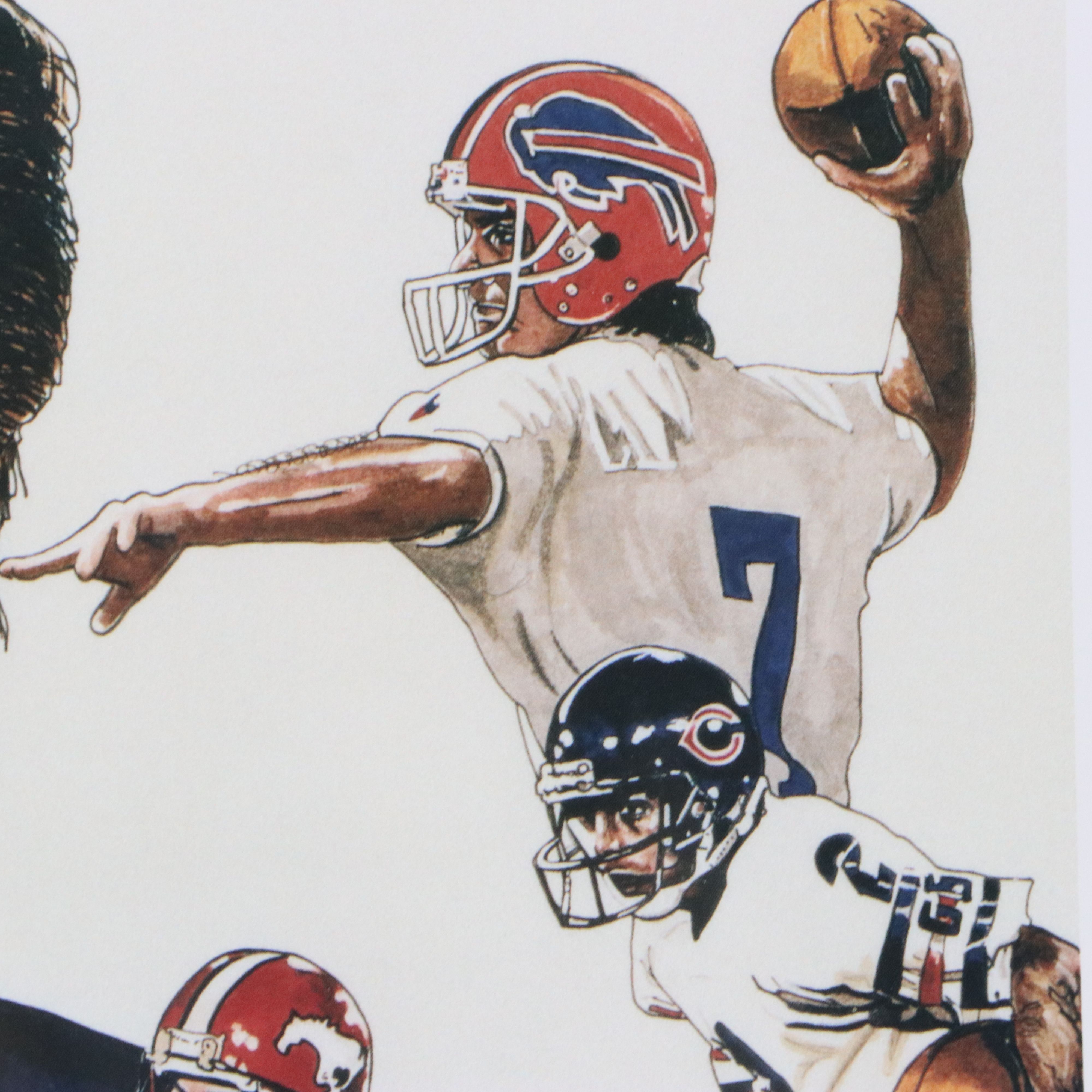 Neal Portnoy Offset Lithograph "Flutie Through the Years," Late 20th Century