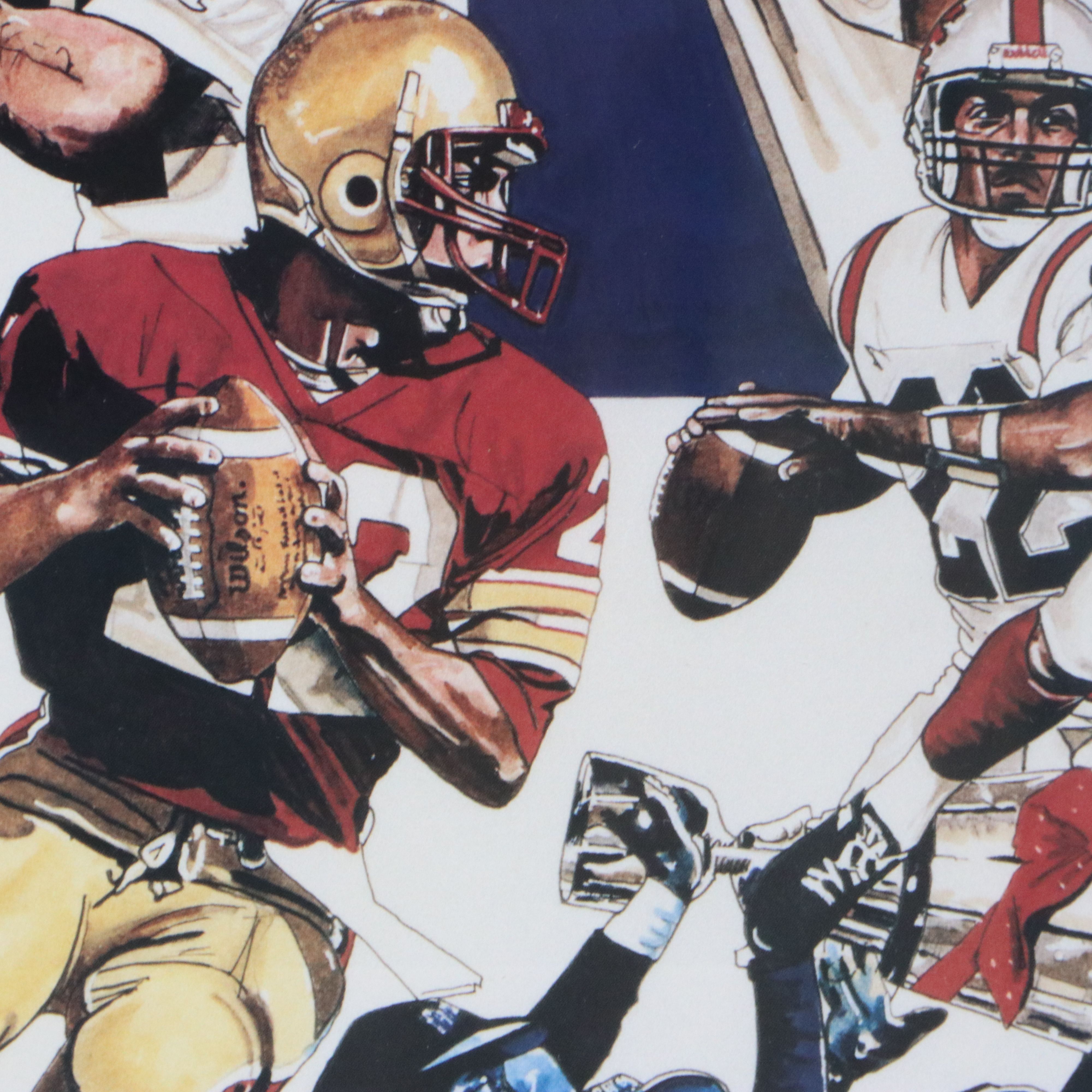 Neal Portnoy Offset Lithograph "Flutie Through the Years," Late 20th Century