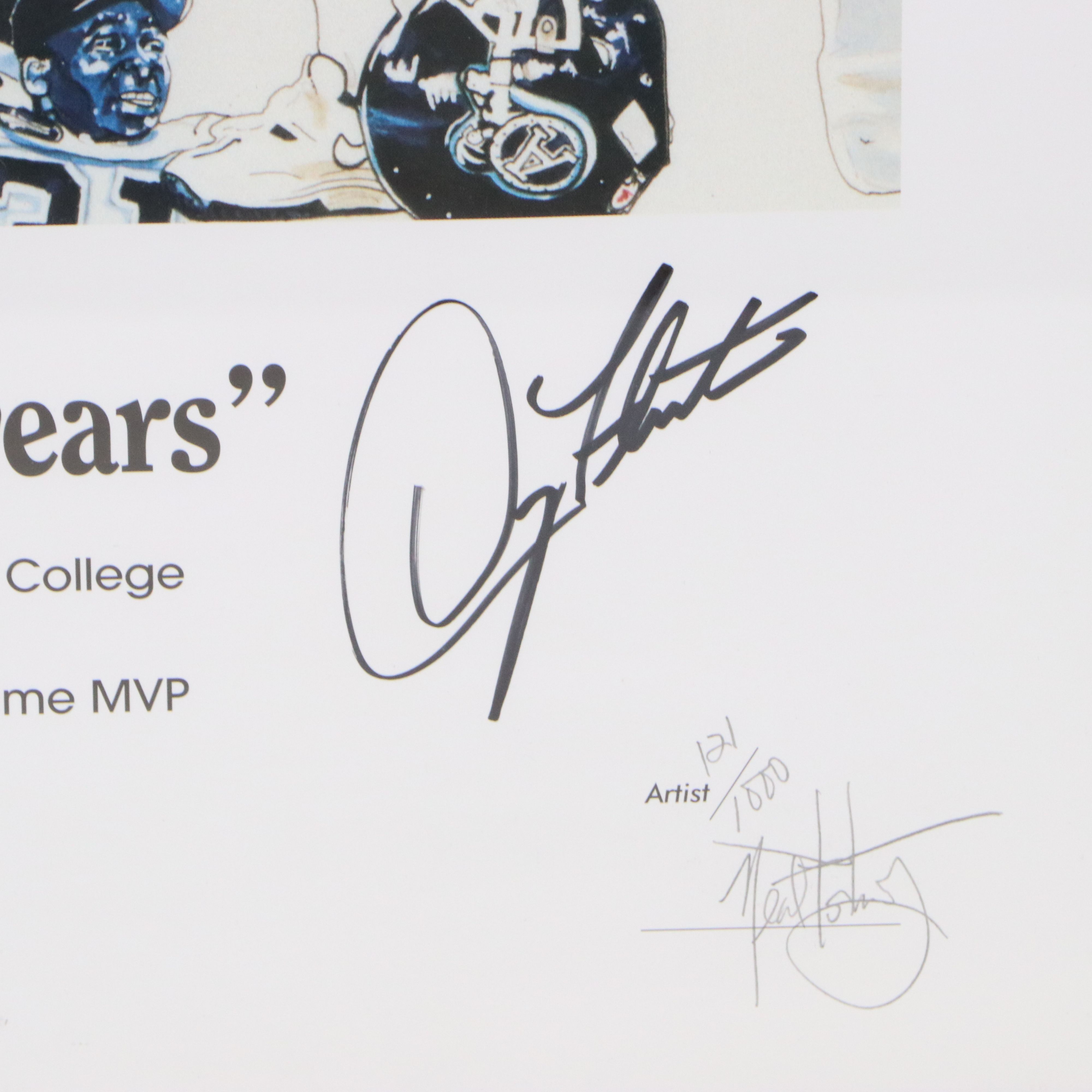 Neal Portnoy Offset Lithograph "Flutie Through the Years," Late 20th Century