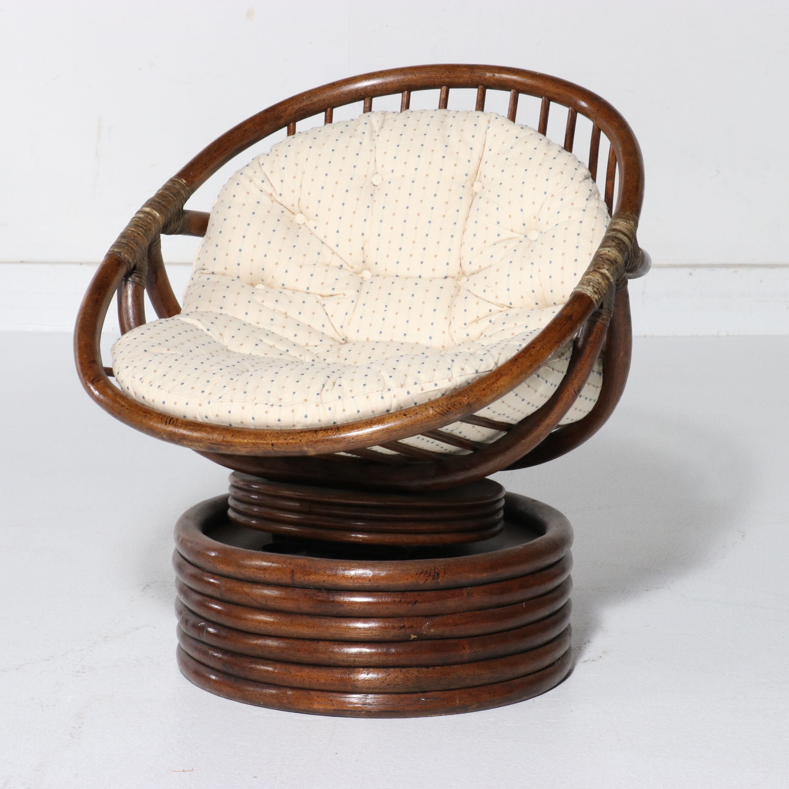 Four-Piece Bamboo and Rattan Living Room Set, Late 20th Century
