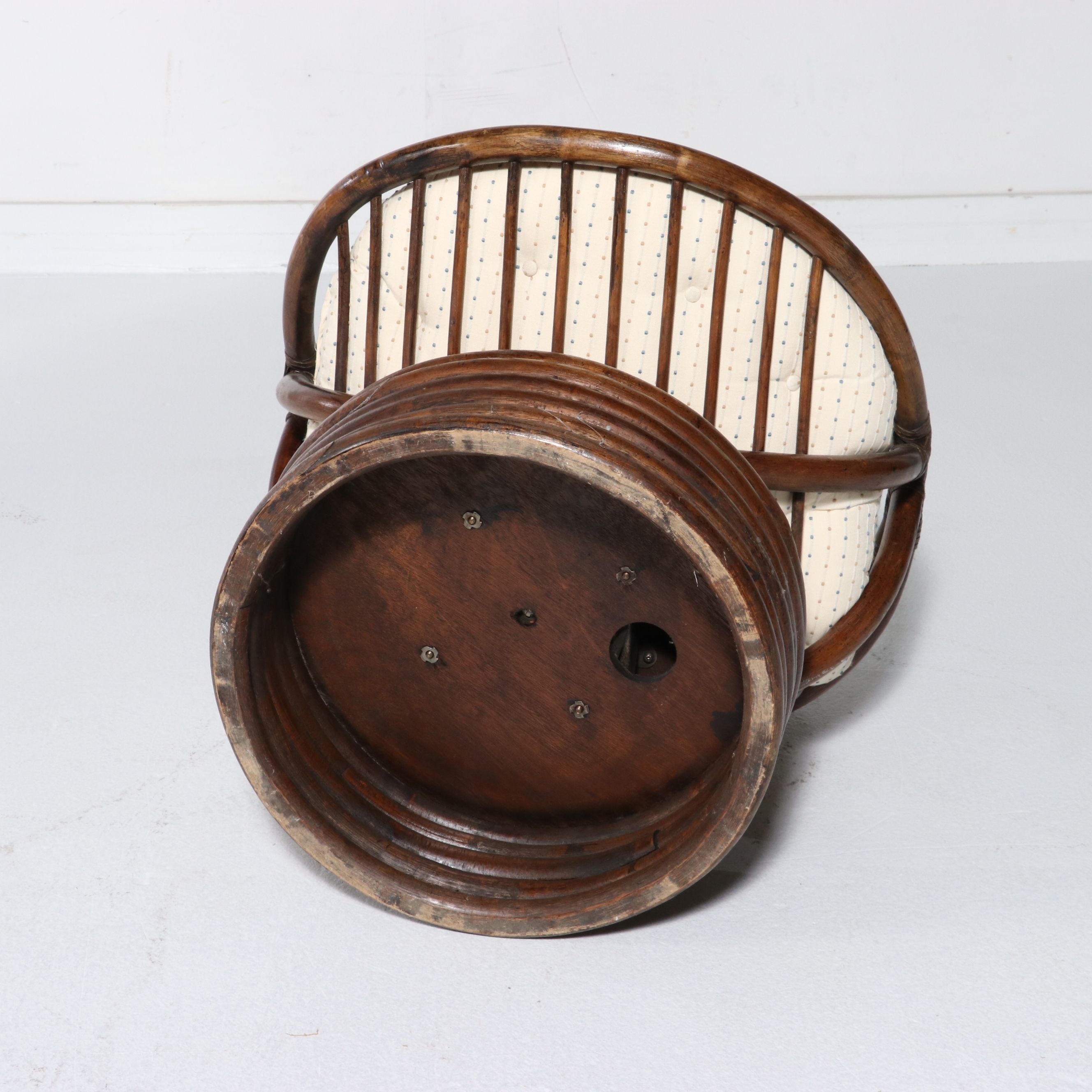 Four-Piece Bamboo and Rattan Living Room Set, Late 20th Century