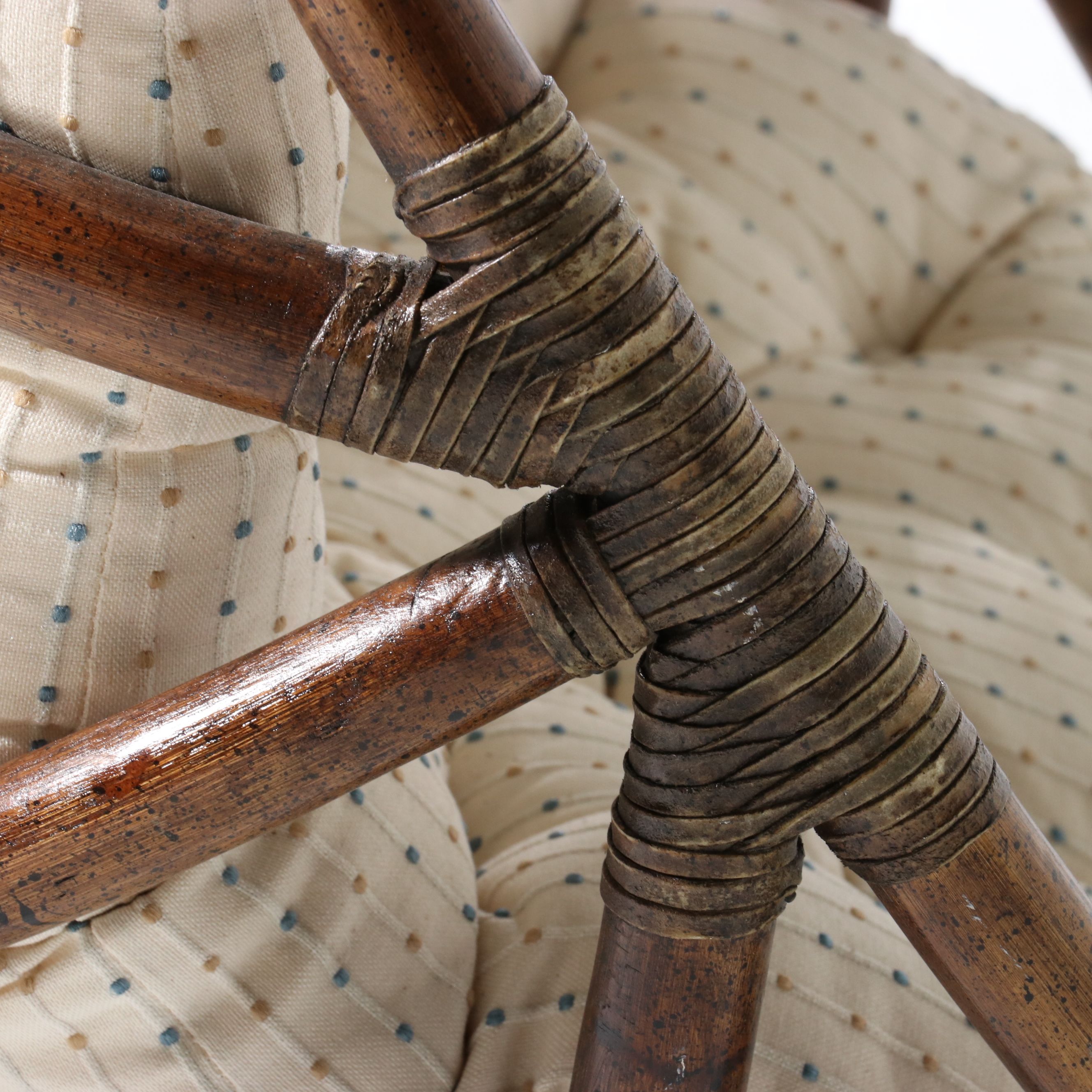 Four-Piece Bamboo and Rattan Living Room Set, Late 20th Century