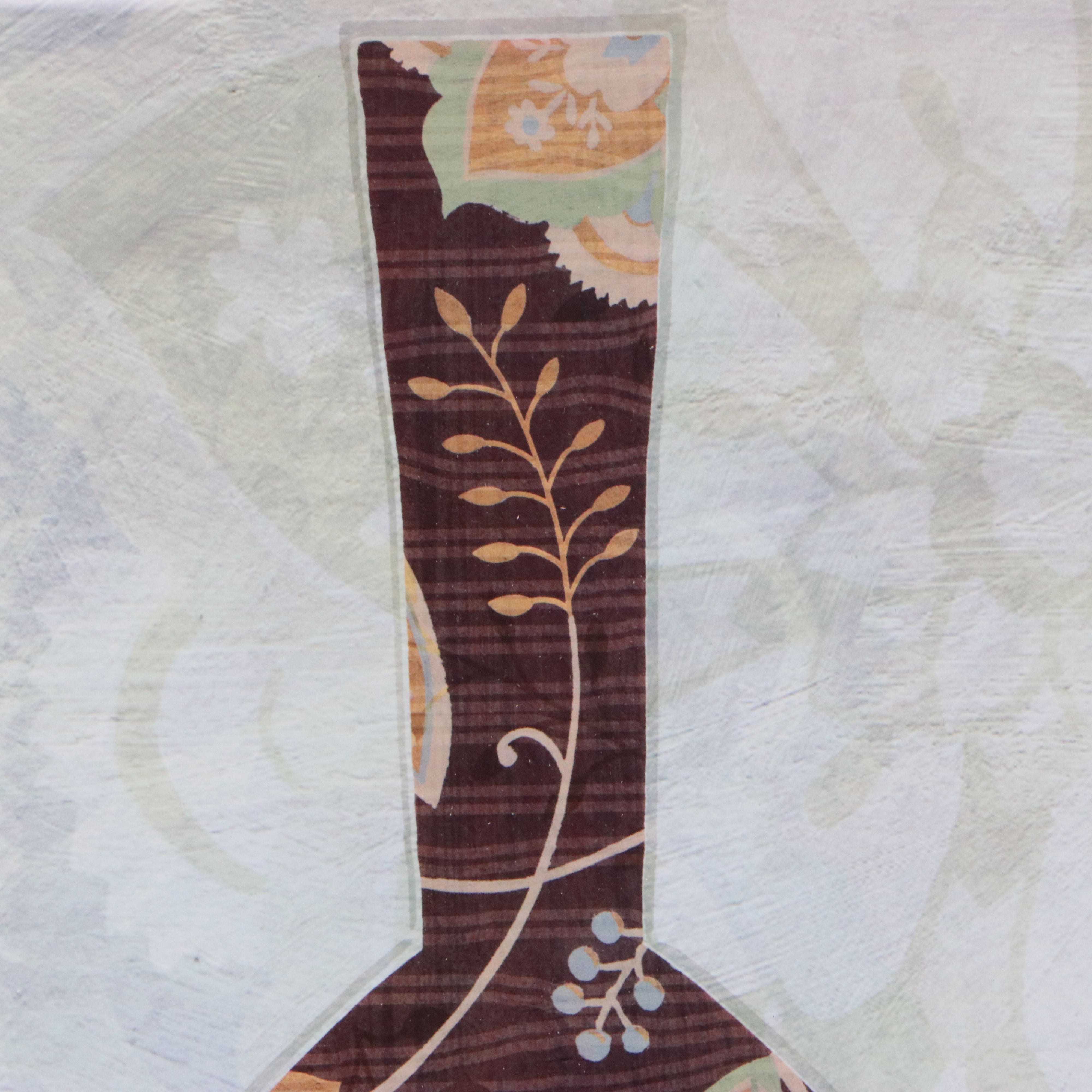 Yuko Lau Offset Lithograph of Brown Floral Vase, 21st Century