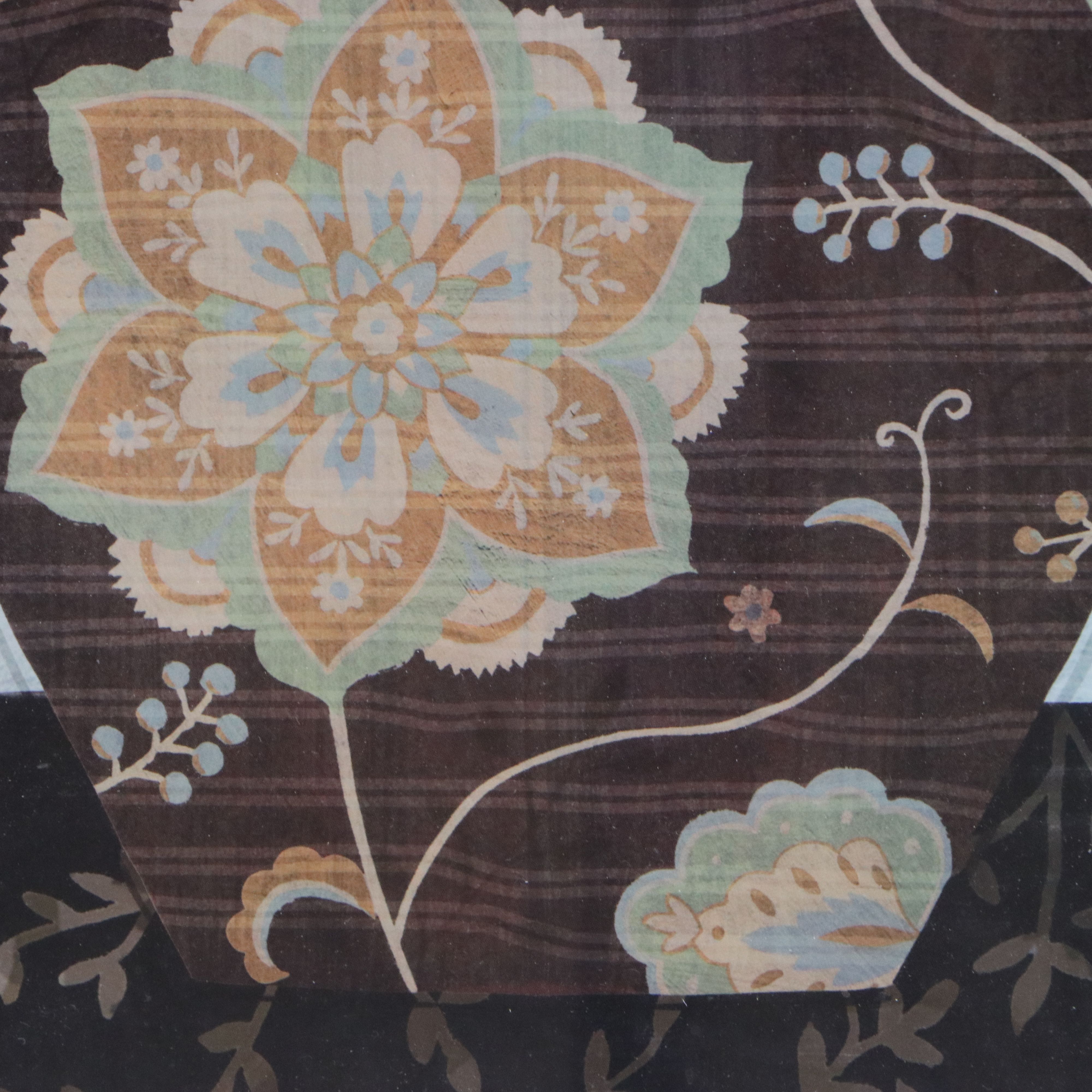 Yuko Lau Offset Lithograph of Brown Floral Vase, 21st Century