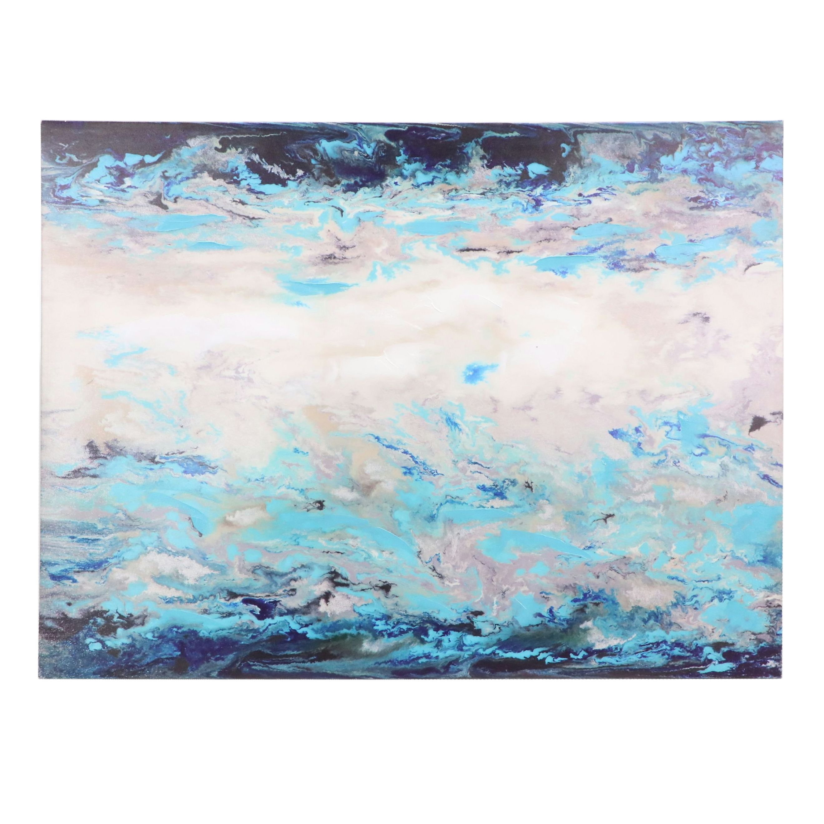 Embellished Abstract Gicleé on Canvas, 21st Century