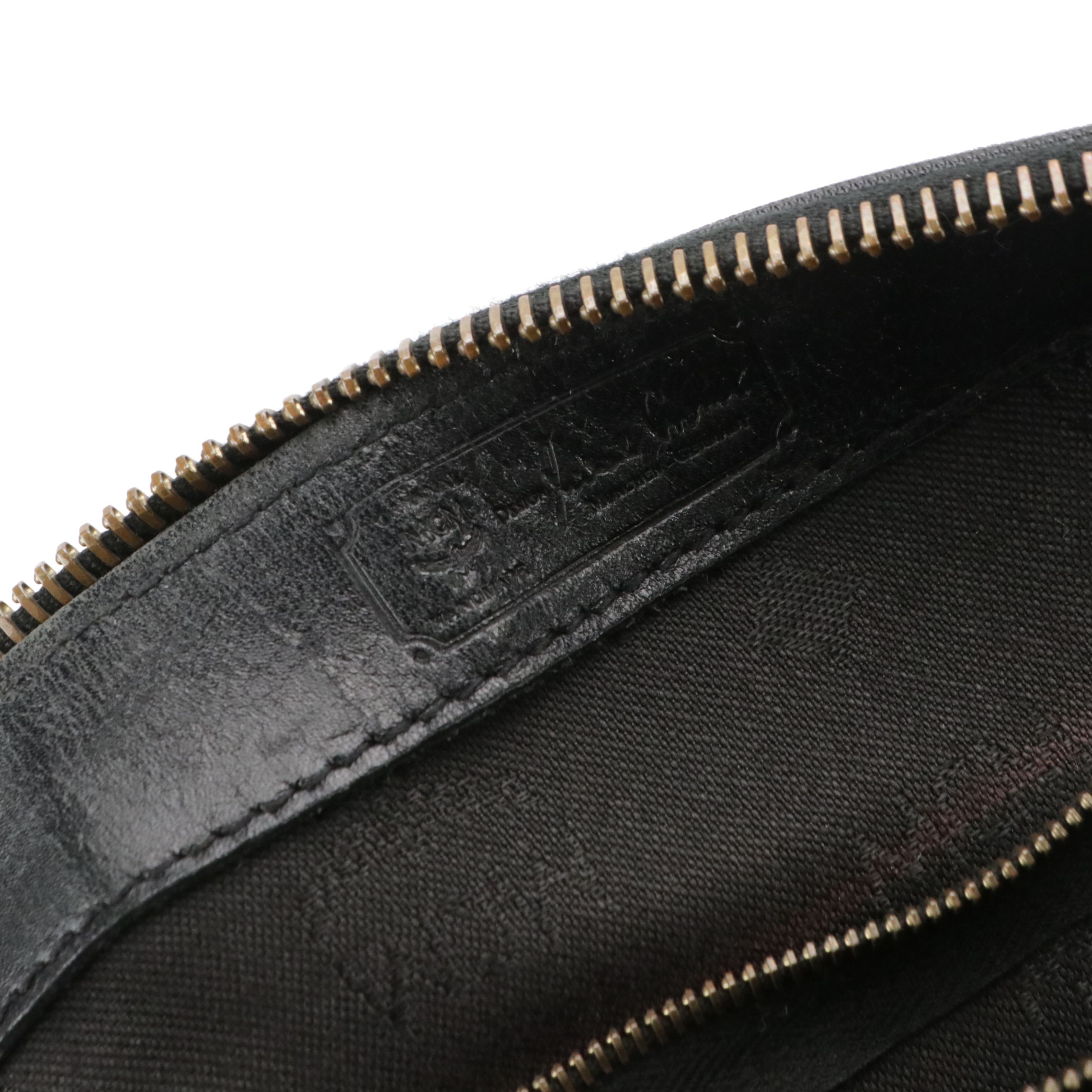 MCM Two-Way Boston Bag in Black Visetos Nylon Canvas and Leather Trim