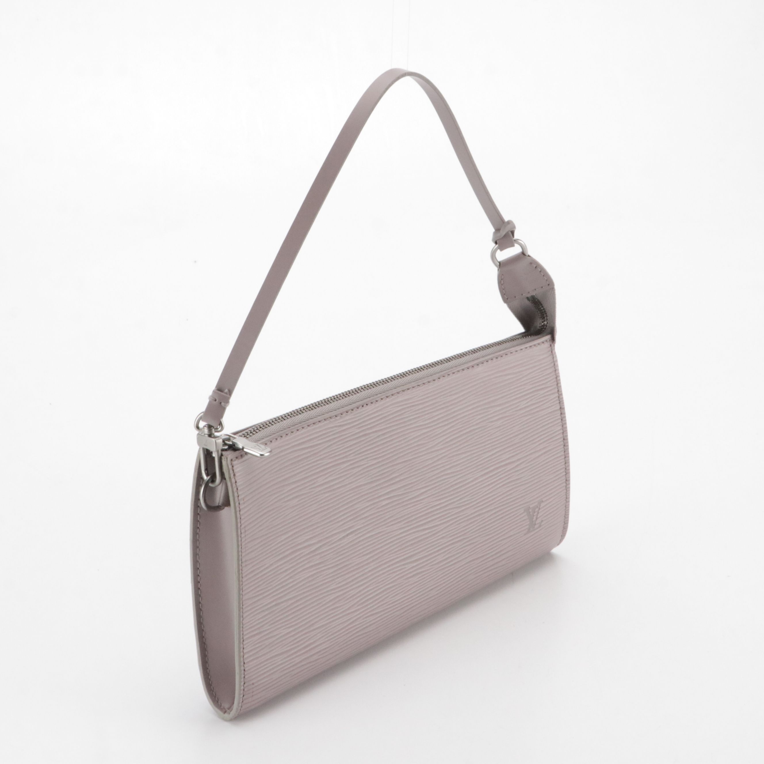 Louis Vuitton Lilac Epi and Smooth Leather Zip Pochette Accessories Bag