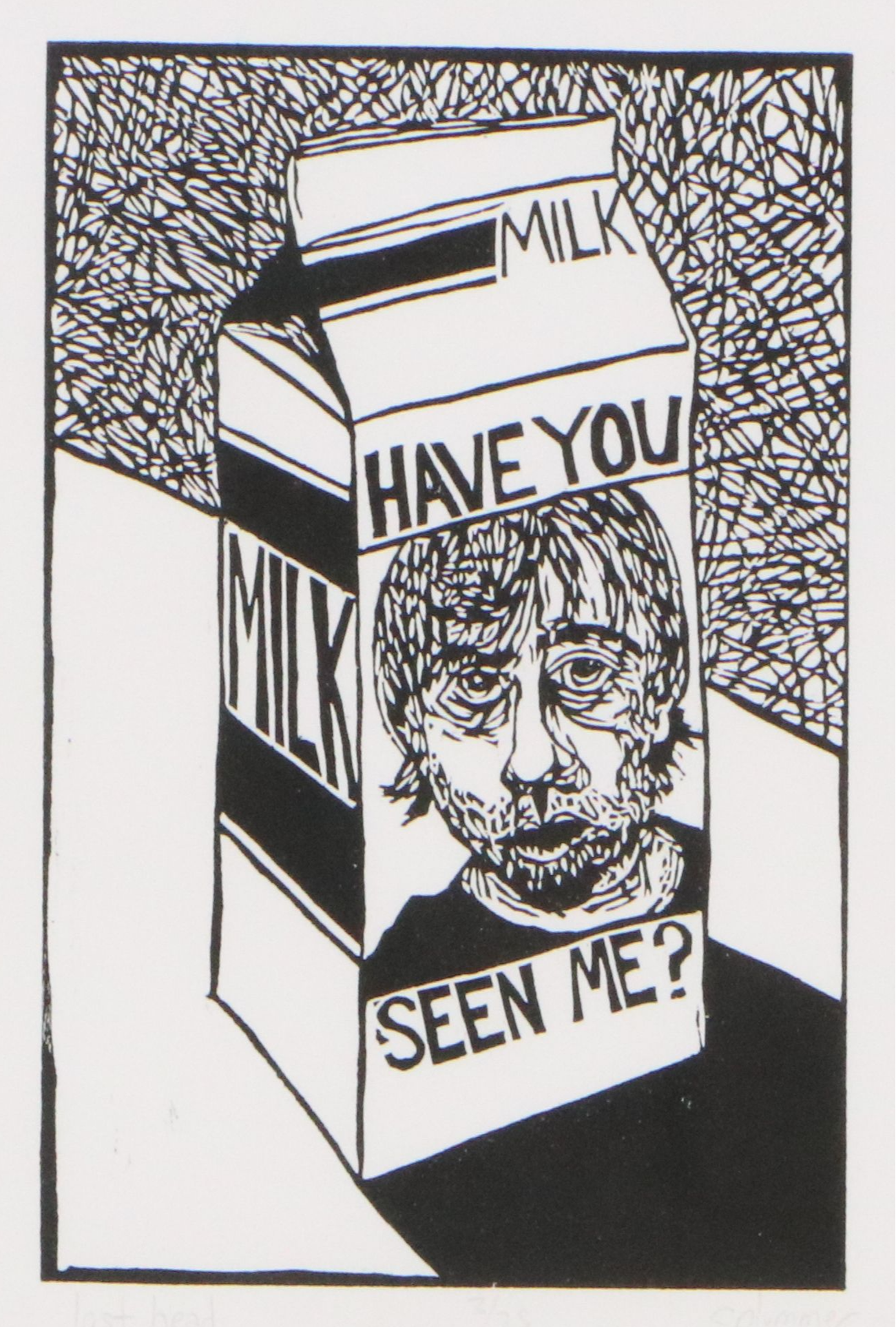 C. Plummer Woodcut "Lost Head," Late 20th Century