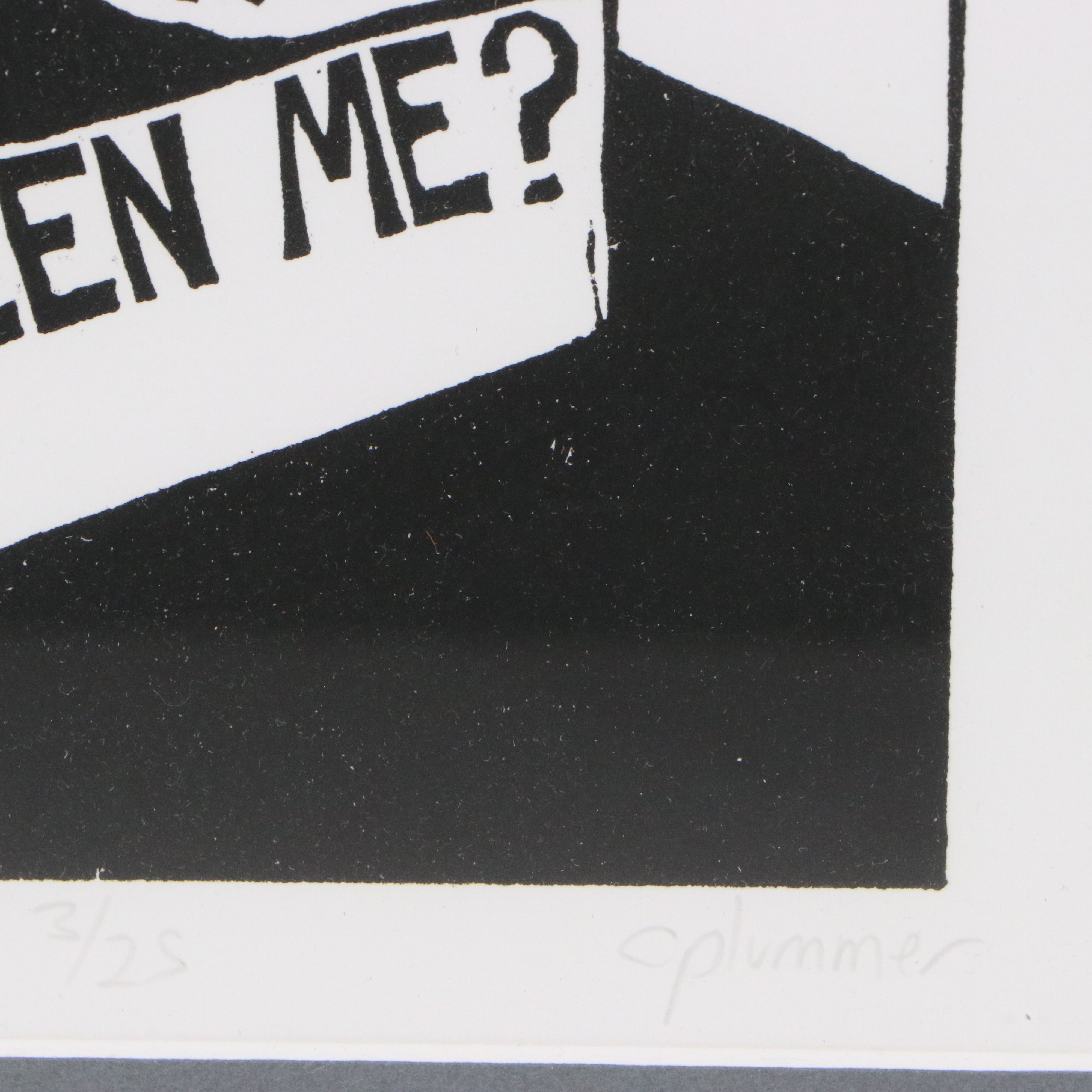 C. Plummer Woodcut "Lost Head," Late 20th Century