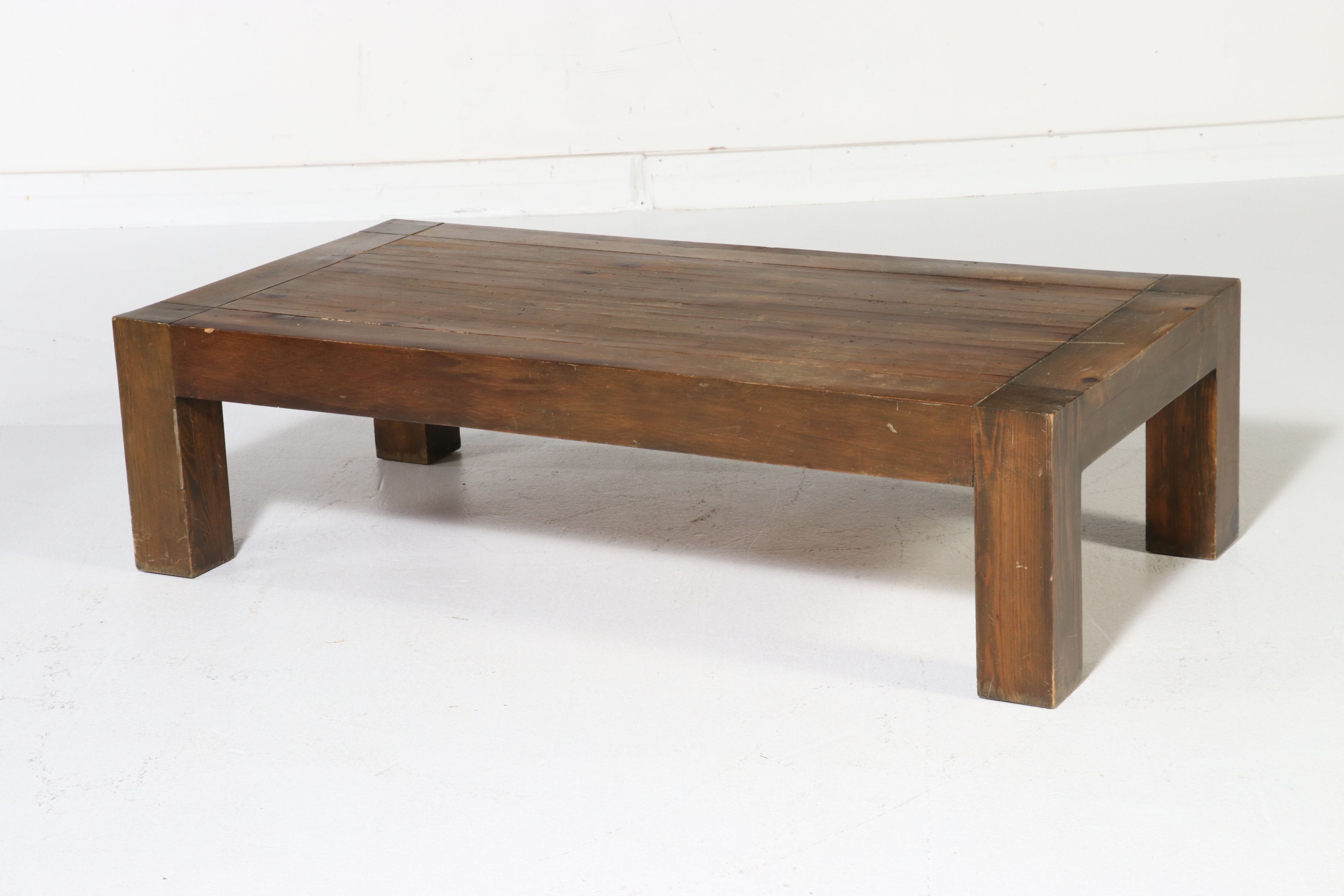 Brutalist Style Pine Coffee and End Table Set, Late 20th Century